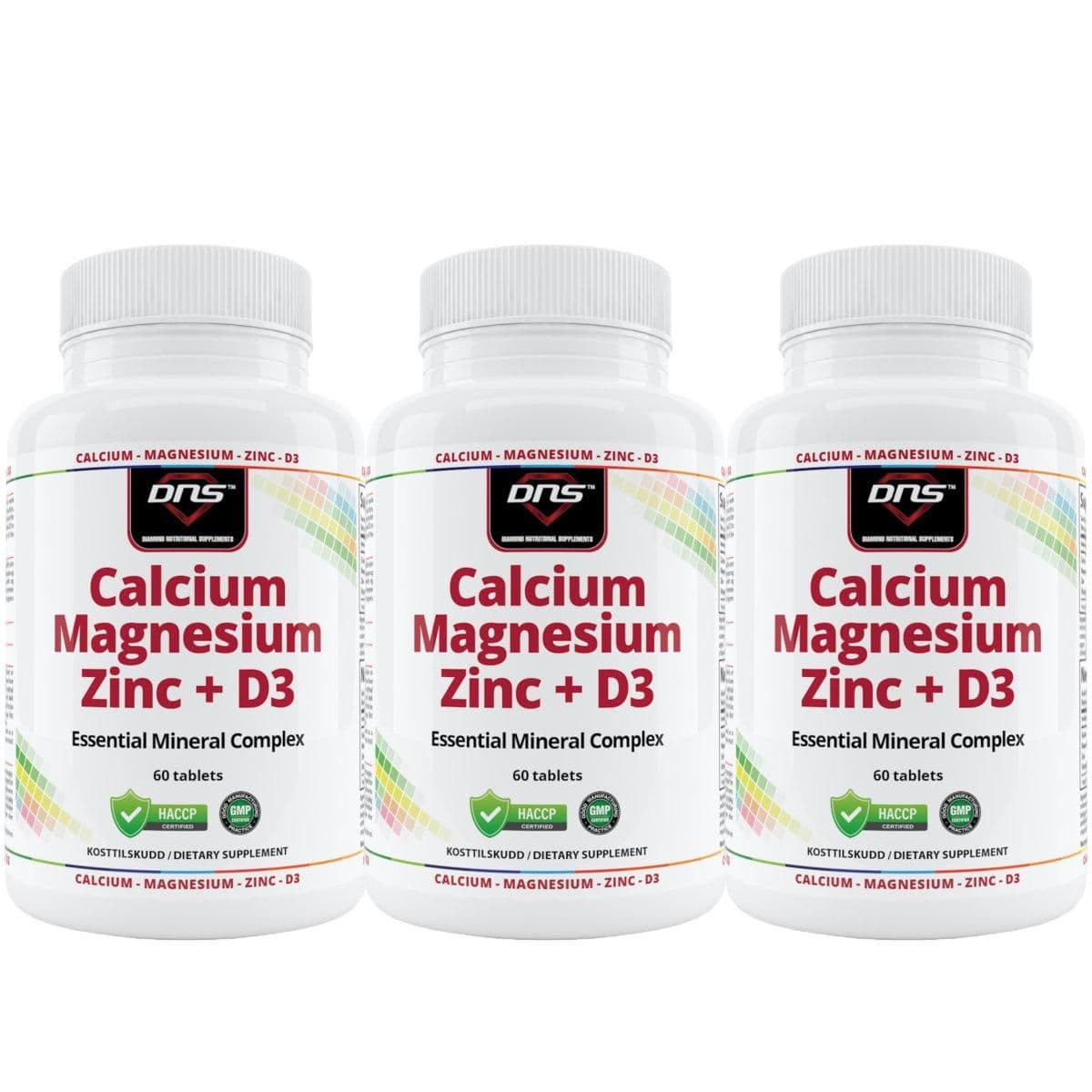3-pack Calcium & Magnesium + Zinc + D3 - 3 x 60 tabletter