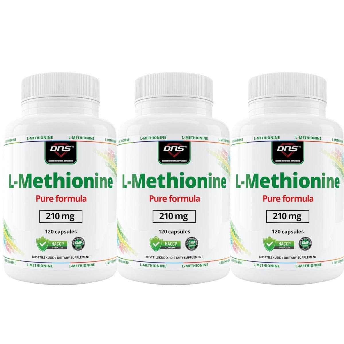 3-pack L-Methionine - 120 kapsler