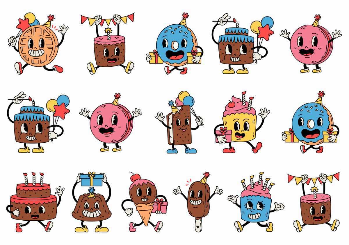 Retro Birthday Cakes