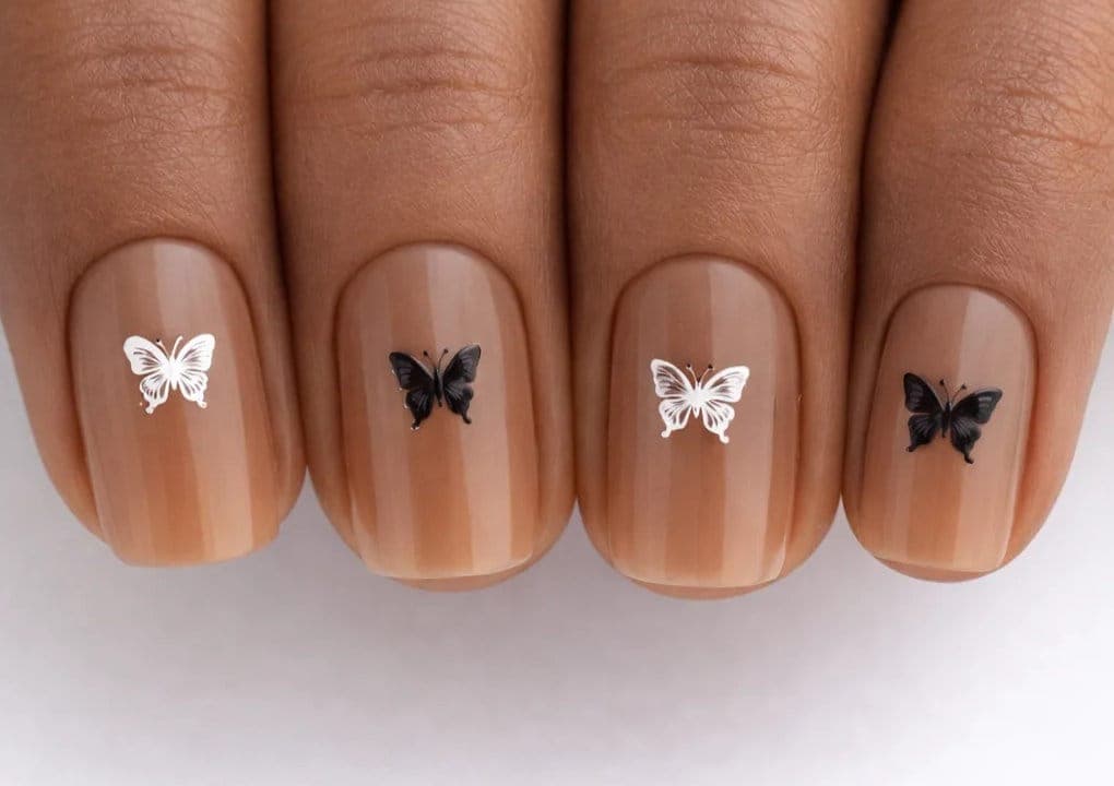 Black & White Butterfly Nail Stickers