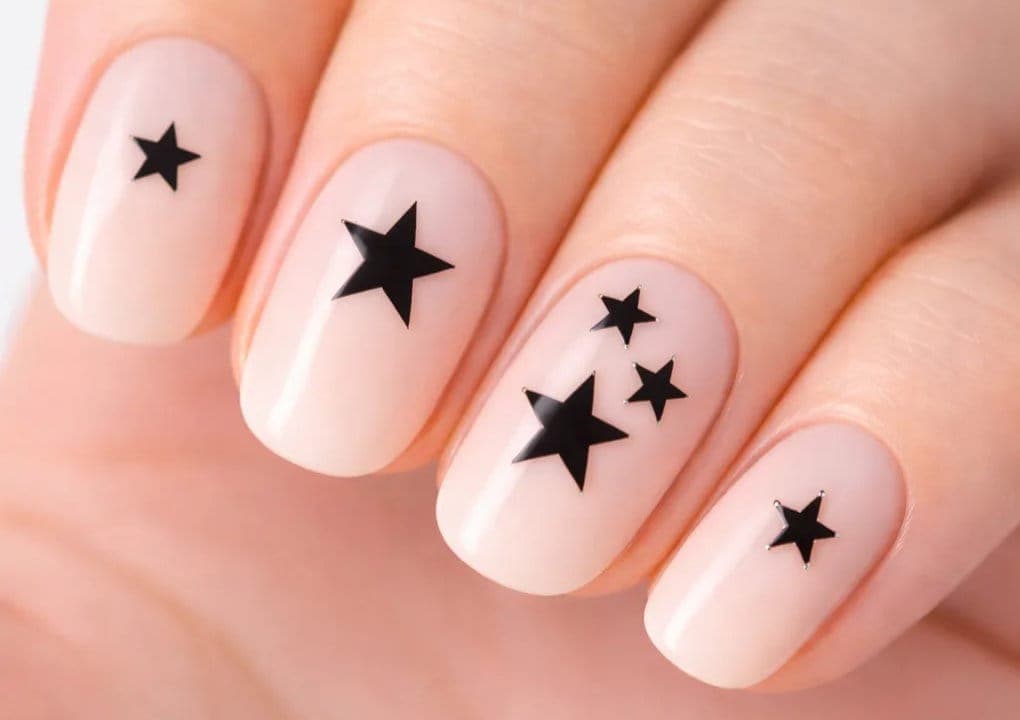 Black Mini Star Nail Stickers