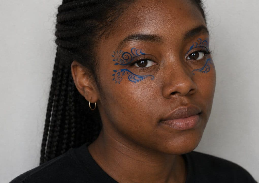 Blue & Brown Eye Makeup Tattoos