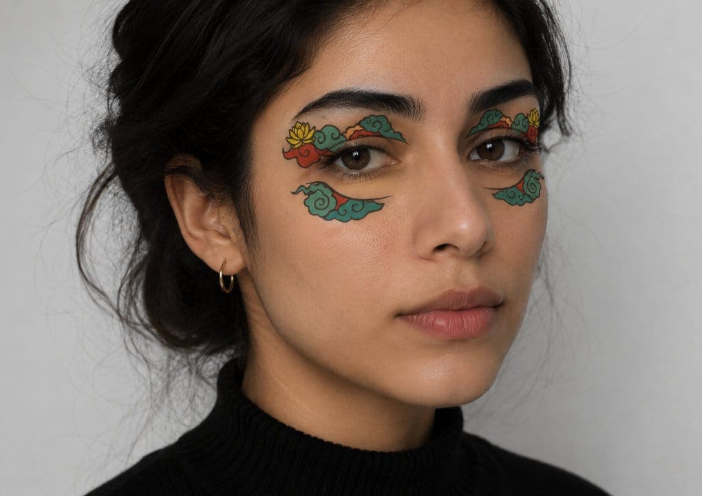 Eye Makeup Flower Tattoos