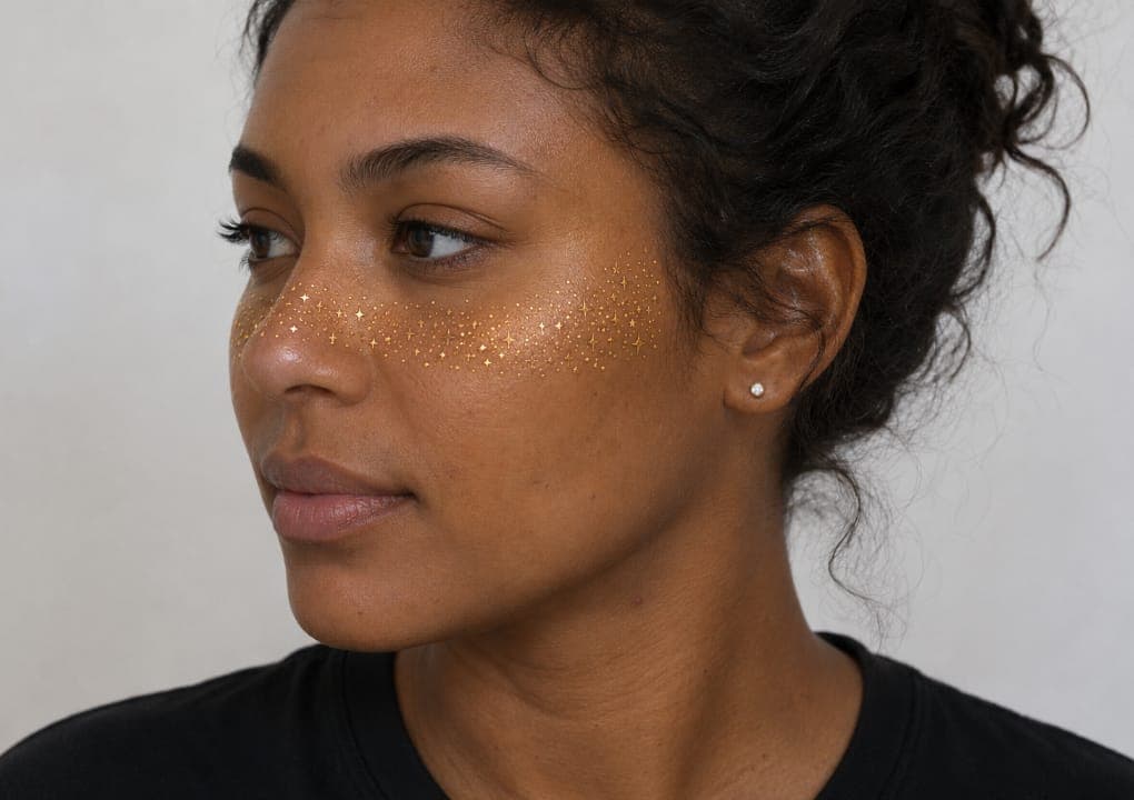 Freckle Tattoos Gold Stars