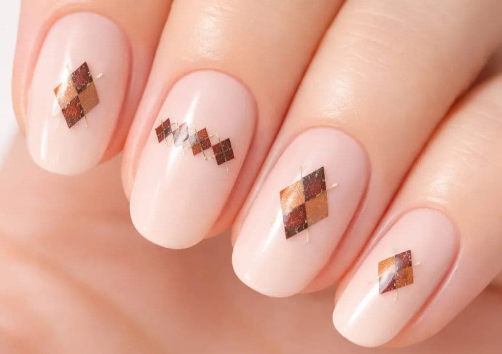 Gold & Earth Tone Pattern Nail Stickers