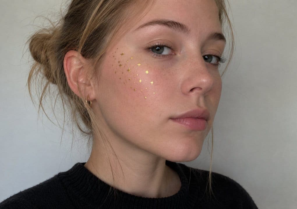 Gold Star Face Tattoos