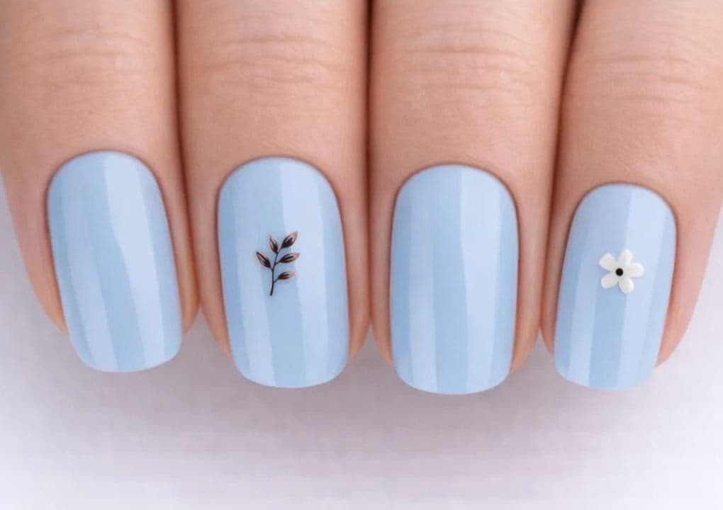 White & Soft Yellow Flower Nail Stickers