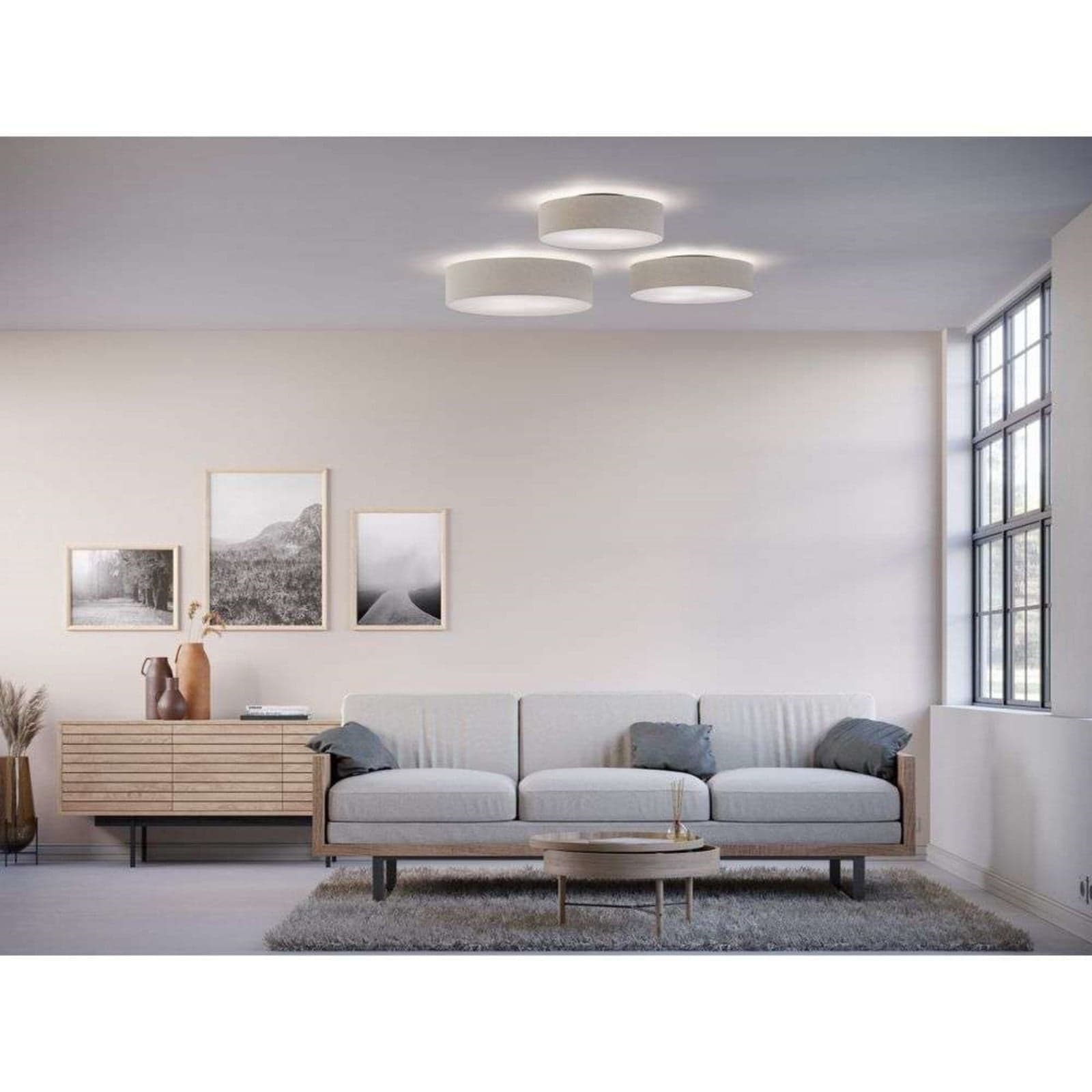 Soft Taklampe Ø44 White Wool - Belid - Stue - Stoff / Tekstil