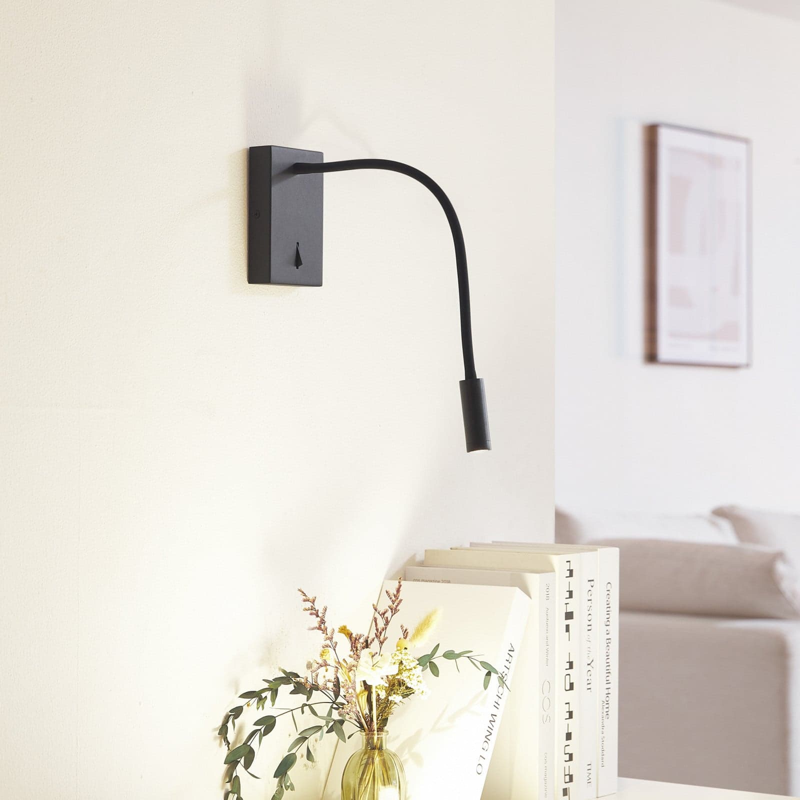 Hetti LED Vegglampe Svart - Lucande - Soverom - Metall - Med en lyskilde