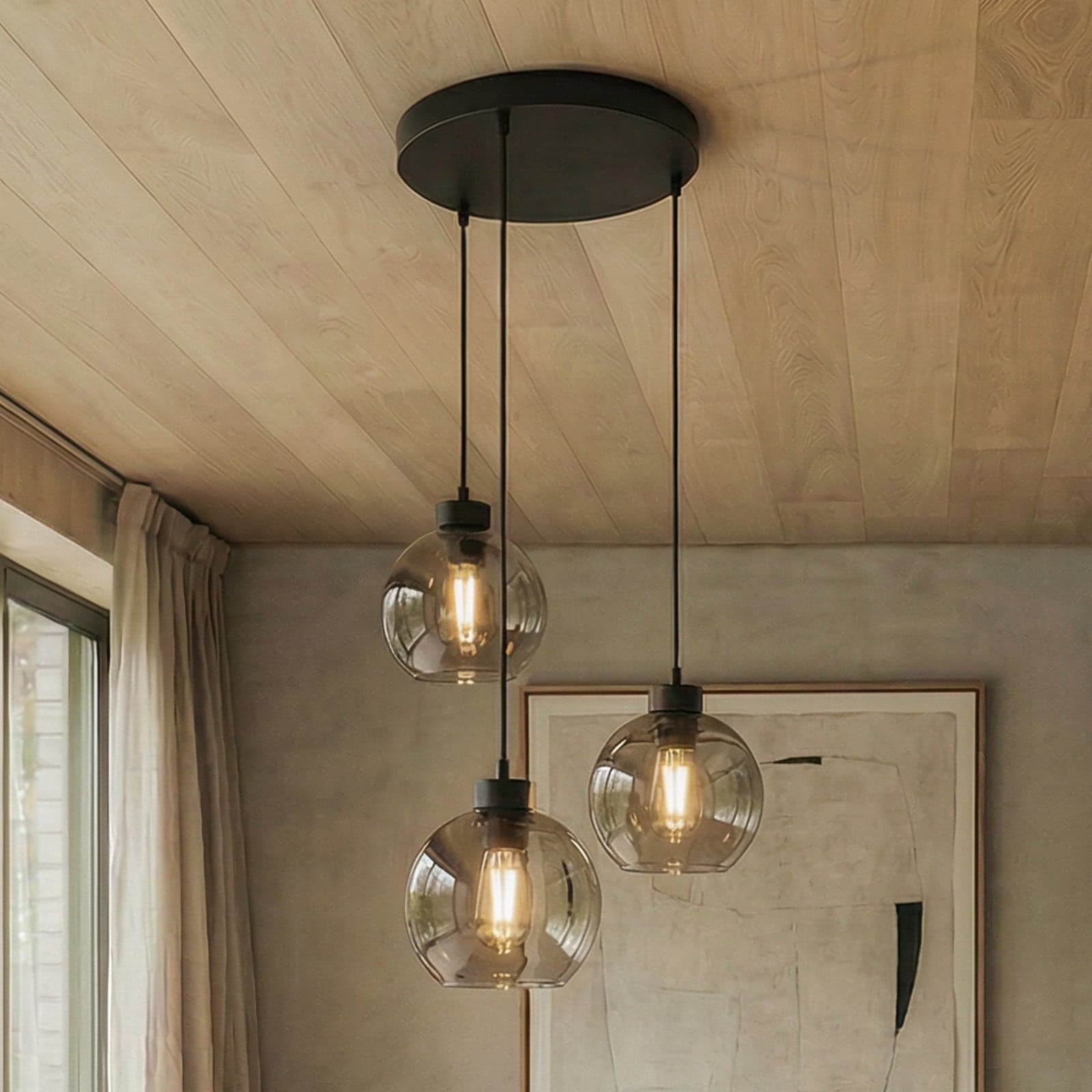 Cubus 3 Pendel Graphite - Euluna TK Lighting - Stue - Moderne - Glass - Med flere lyskilder