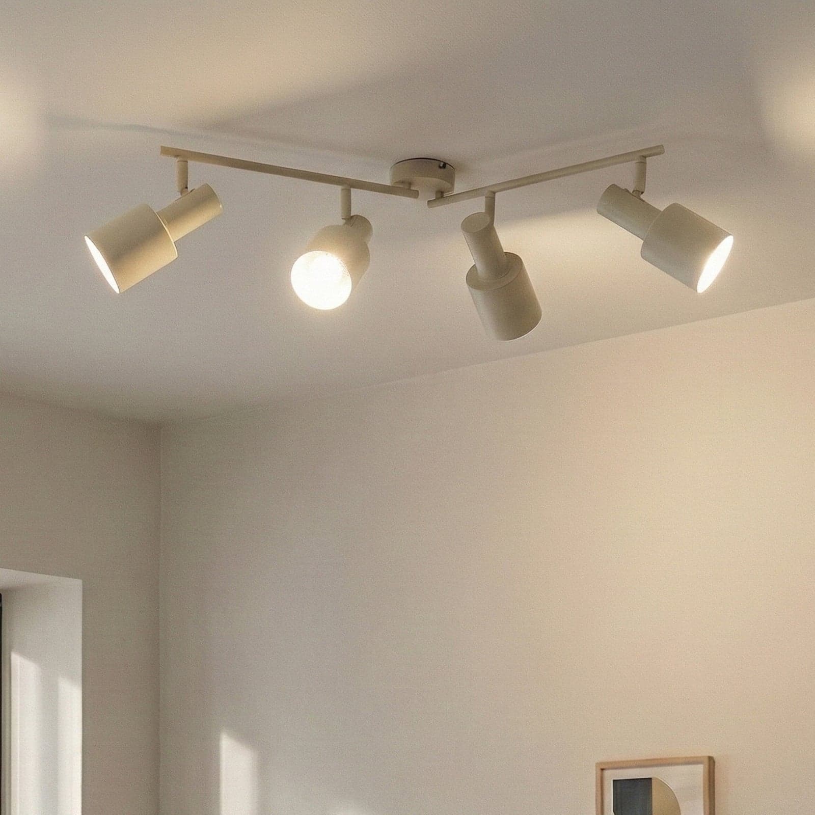 Ovelia 4 Taklampe Beige - Lindby - Stue - Moderne - Metall - Med flere lyskilder