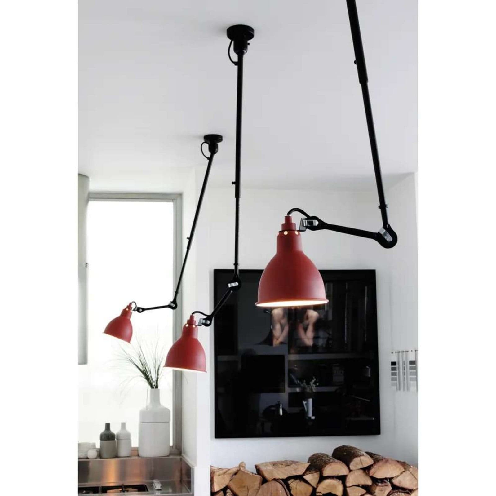 Lampe Gras 302 taklampe, rød – DCW - Stue - Metall