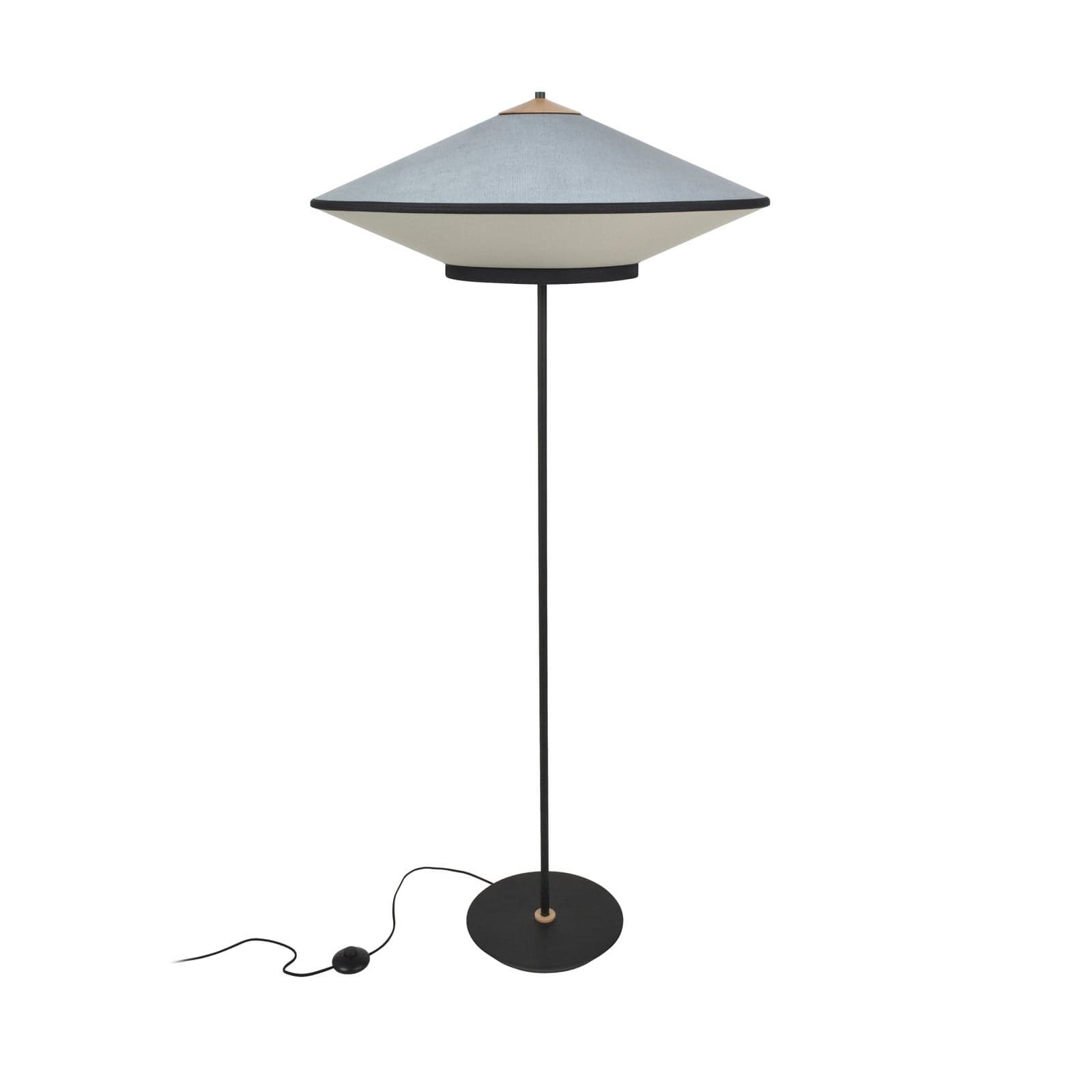 Cymbal gulvlampe, atlantisk blå, E27 - Forestier - Stue - Design - Stoff / Tekstil - Med en lyskilde
