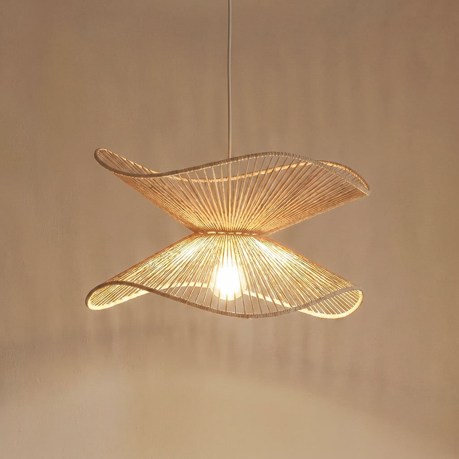 Valdorin Pendel Beige - Lindby - Soverom - Moderne - Papir / kartong - Med en lyskilde