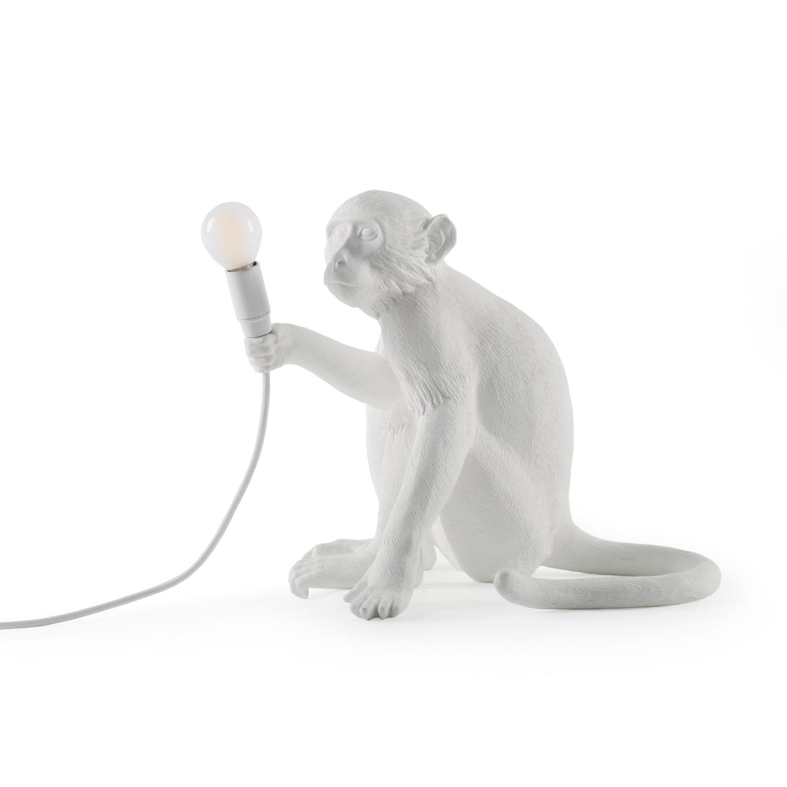 Monkey Sitting Bordlampe Hvit - Seletti Monkey Lamp - Stue - Design - Plast