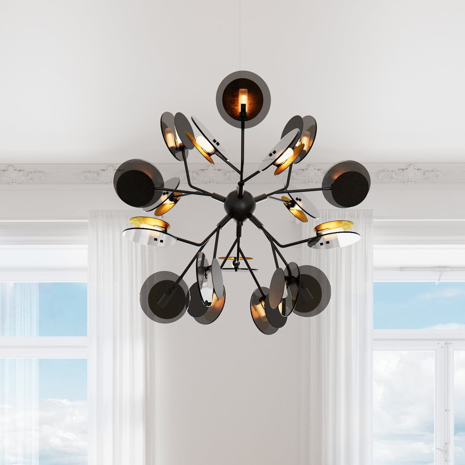 Turno Lysekrone Black/Gold - By Rydéns - Stue - Design - Metall