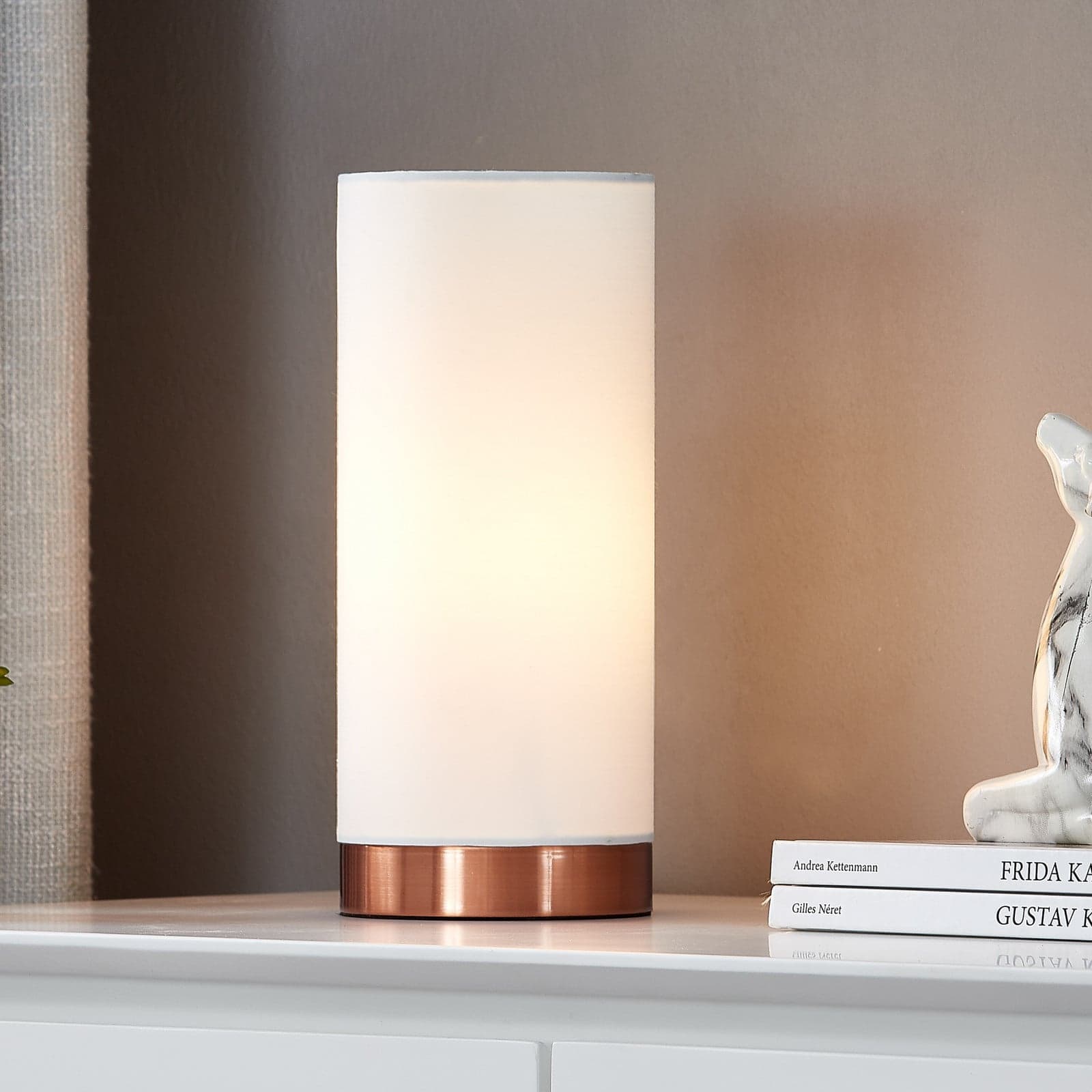Ronja Bordlampe Opal/Copper - Lindby - Soverom - Moderne - Stoff / Tekstil - Med en lyskilde