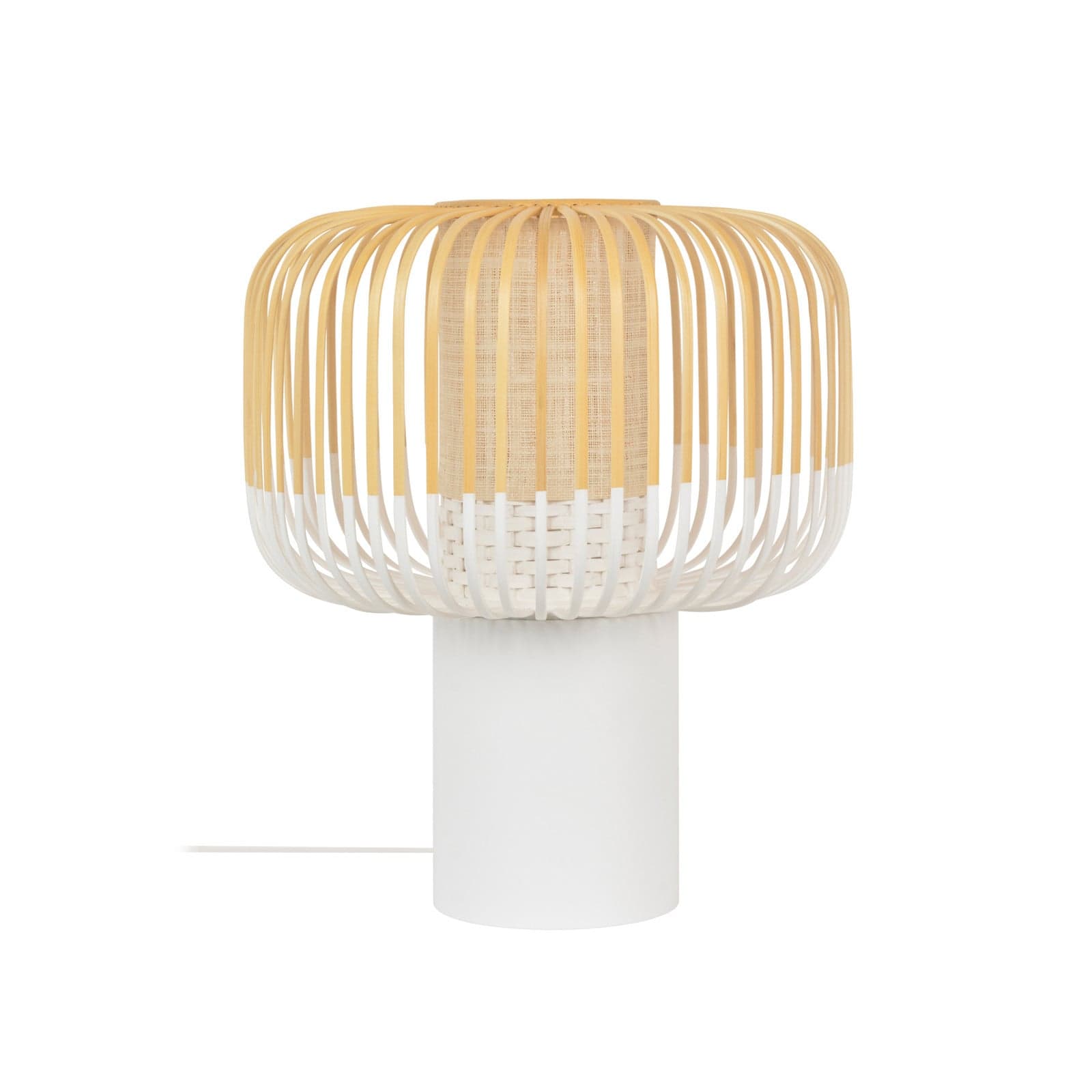Bamboo L bordlampe, hvit, høyde 40 cm, E27 - Forestier - Stue - Design - Bambus - Med en lyskilde