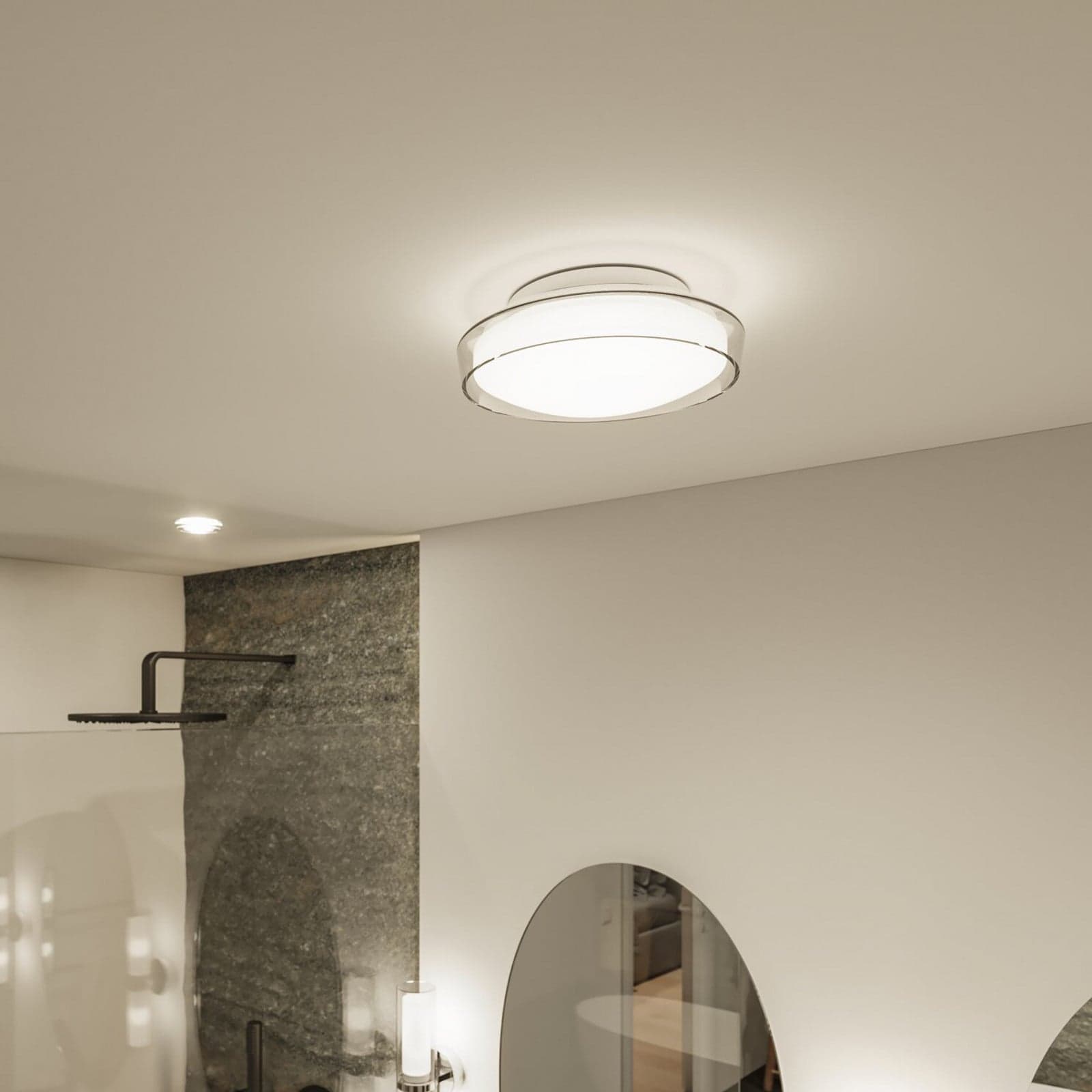 Luena LED-taklampe, IP44, krom, Ø 25 cm - Paulmann - Bad - Moderne - Metall - Plafond