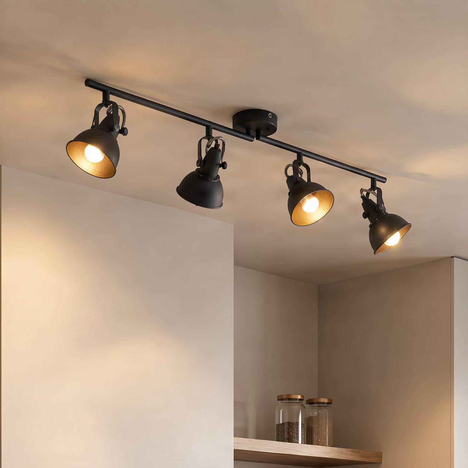 Julin Taklampe Black/Gold - Lindby - Stue - Moderne - Metall - Med flere lyskilder