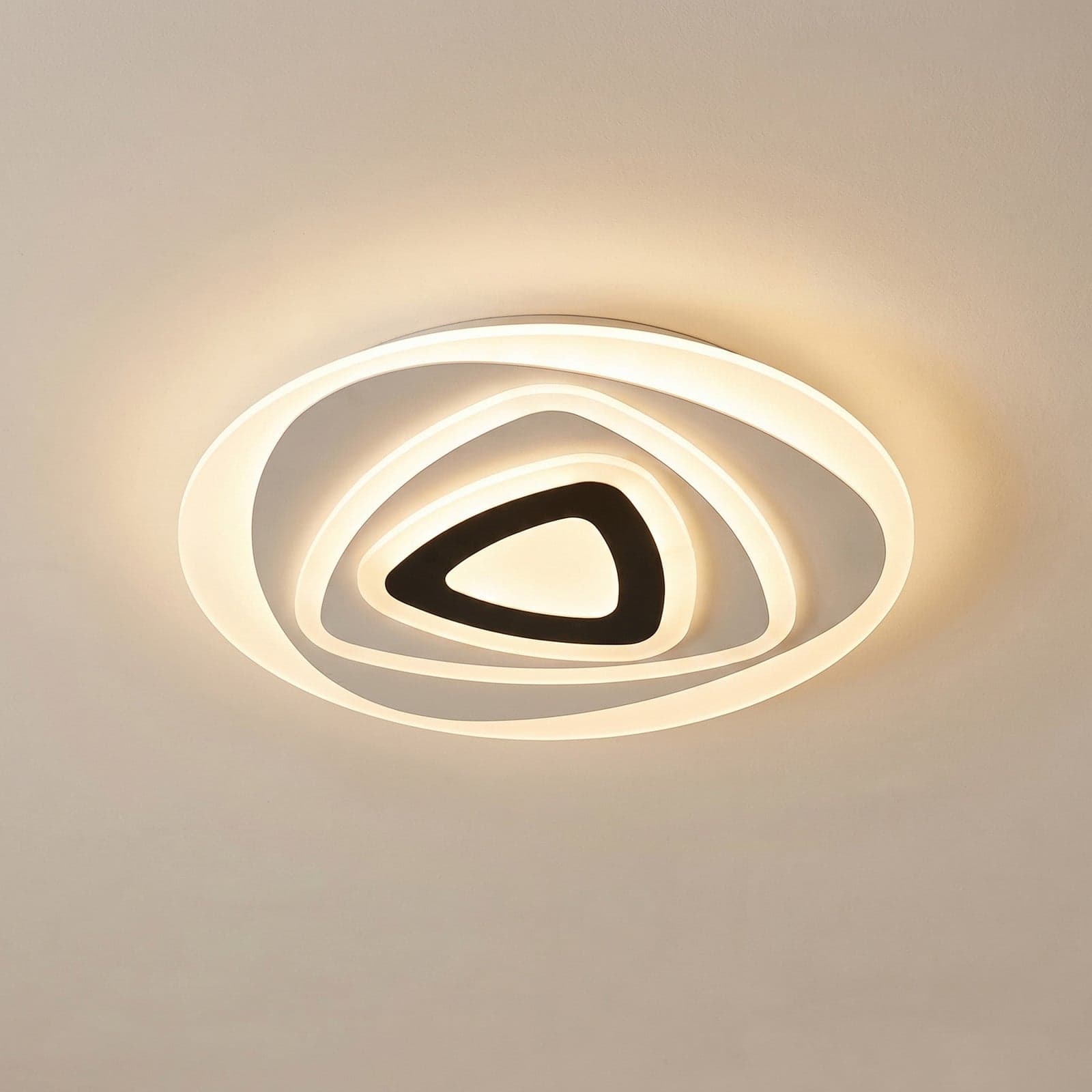 Rebeka LED-taklampe, CCT, Ø 70 cm, fjernkontroll - Lindby - Spisestue - Moderne - Plast - Med en lyskilde