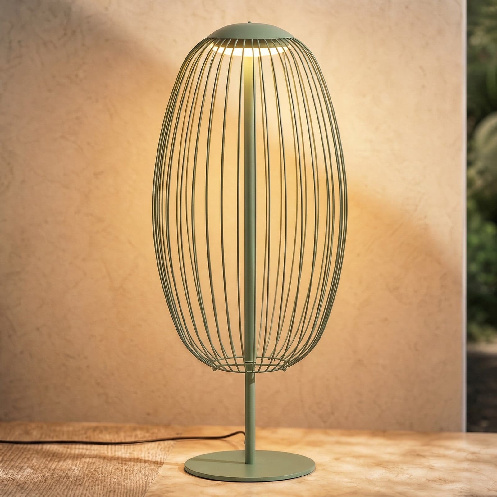 Richi utendørs LED-gulvlampe, høyde 90 cm, lysegrønn, IP44, metall – Lucande - Moderne - Med en lyskilde