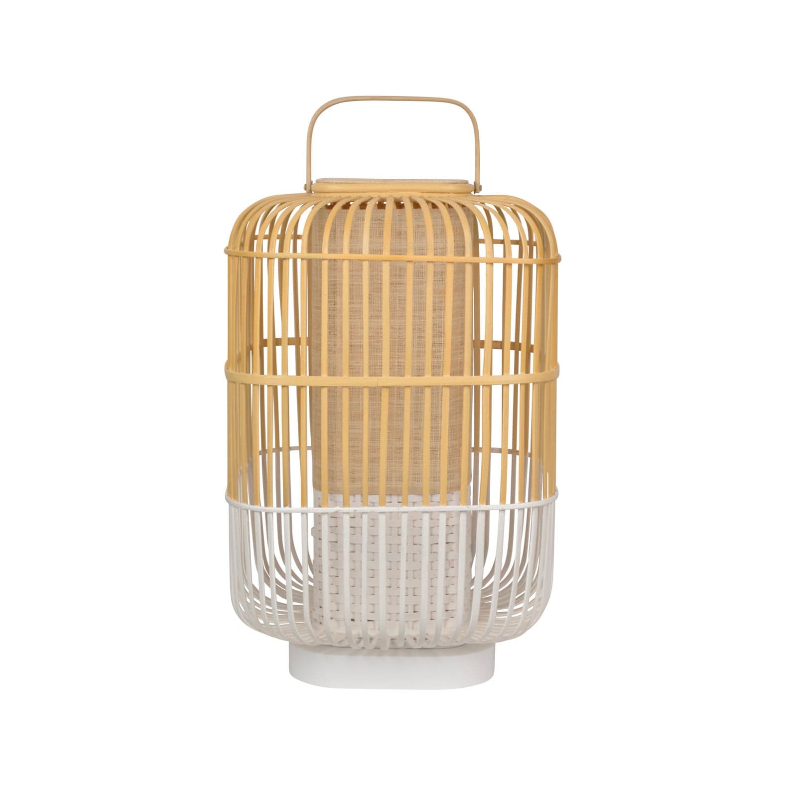 Bamboo Square L bordlampe, hvit, høyde 65,5 cm - Forestier - Stue - Design - Bambus - Med en lyskilde