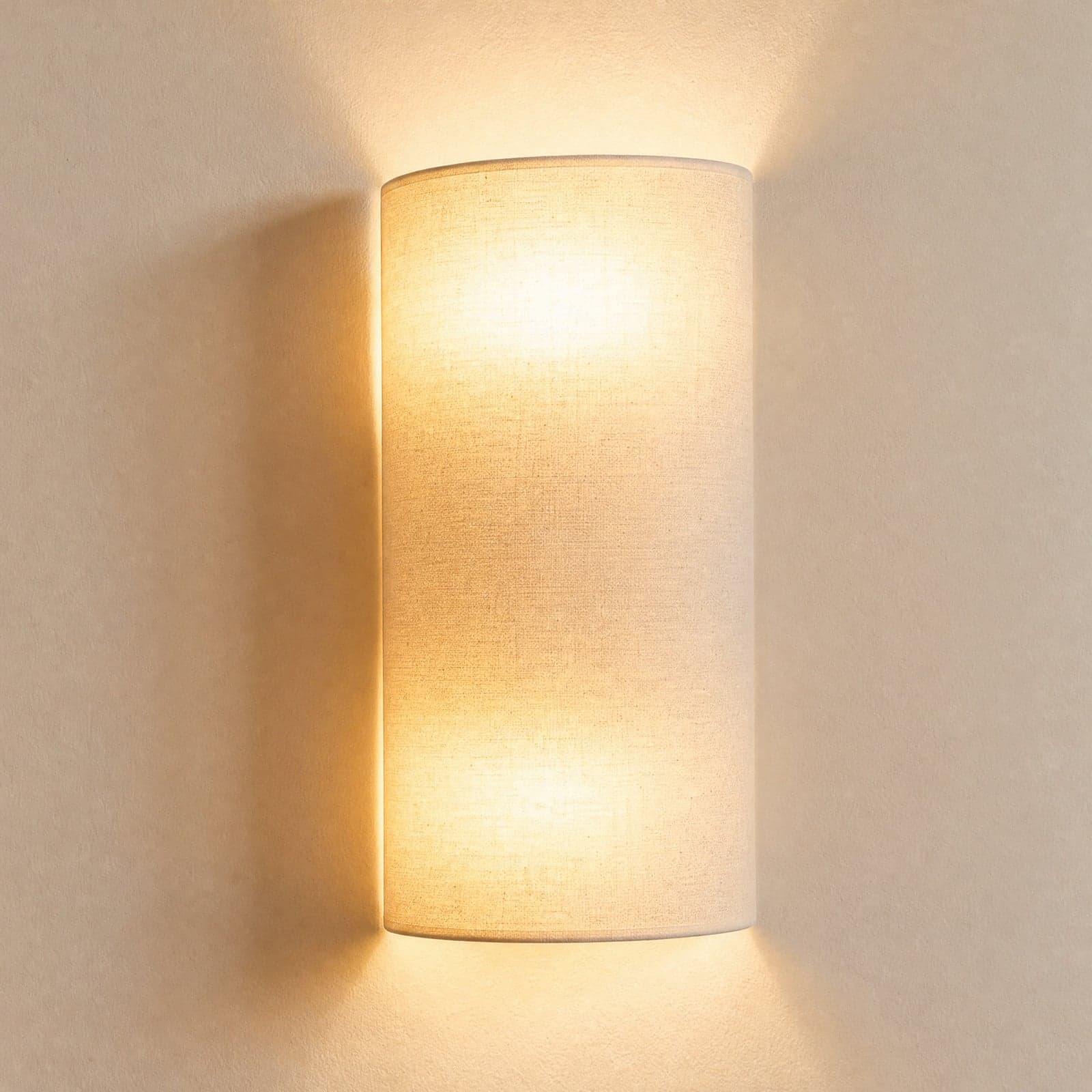 Nature vegglampe, kremfarget, høyde 40 cm, tekstil, opp/ned - Duolla - Stue - Boho - Stoff / Tekstil - Med flere lyskilder