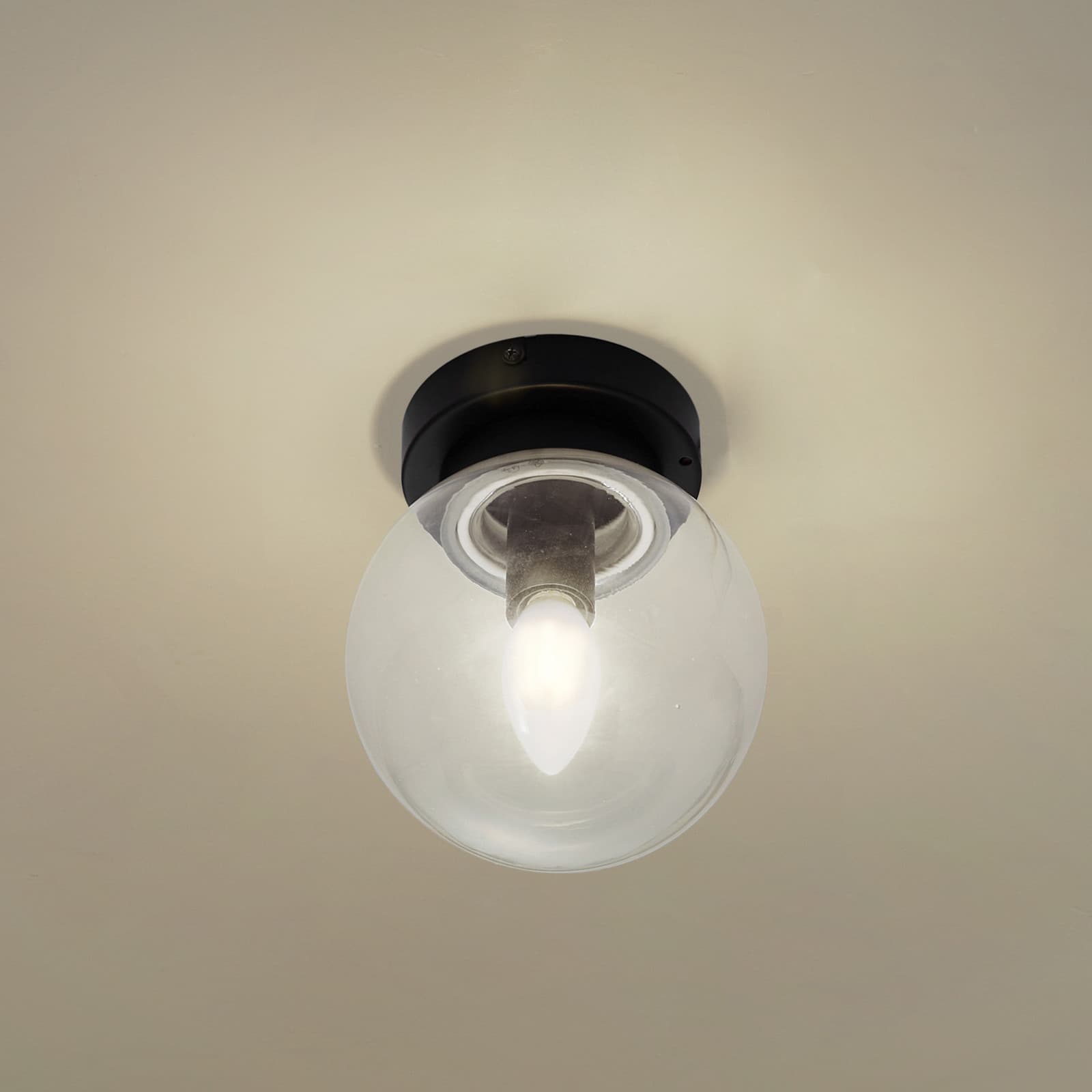 Badolo Taklampe IP44 Svart - Lucande - Glass - Kule