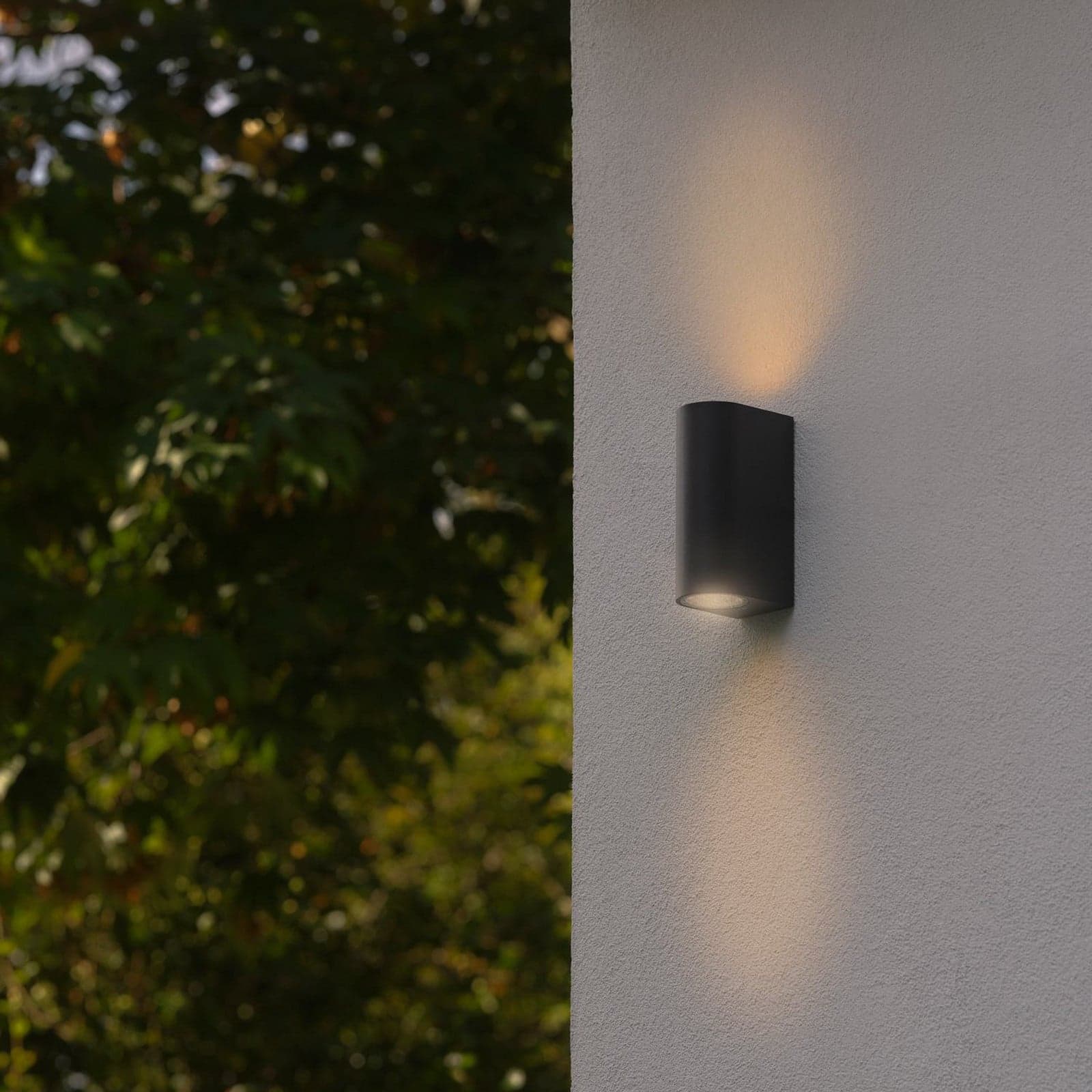 Dion Double utendørs vegglampe, IP44, svart – Nordlux - Moderne - Aluminium - Med flere lyskilder