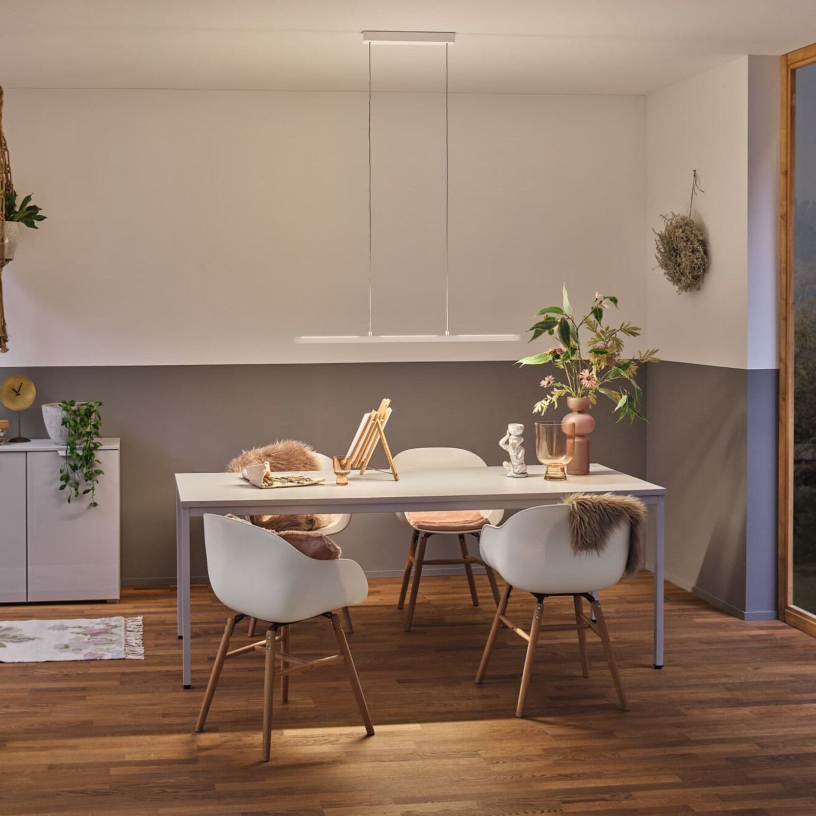 Lento LED-pendellampe, hvit, 100 cm opp/ned, dimbar – Paulmann - Stue - Moderne - Aluminium - Med en lyskilde