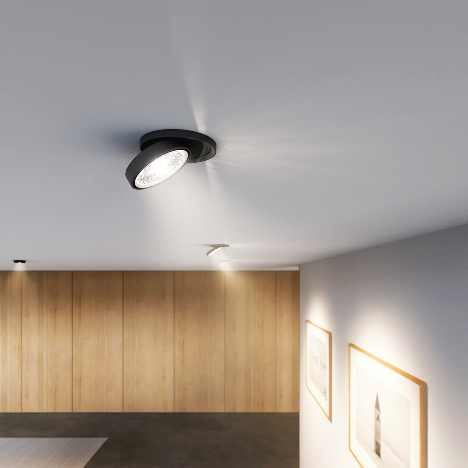Nivo LED innfelt spot, svart, 36°, 11 cm, svingbar, dimbar – Sigor - Stue - Moderne - Aluminium - Med en lyskilde