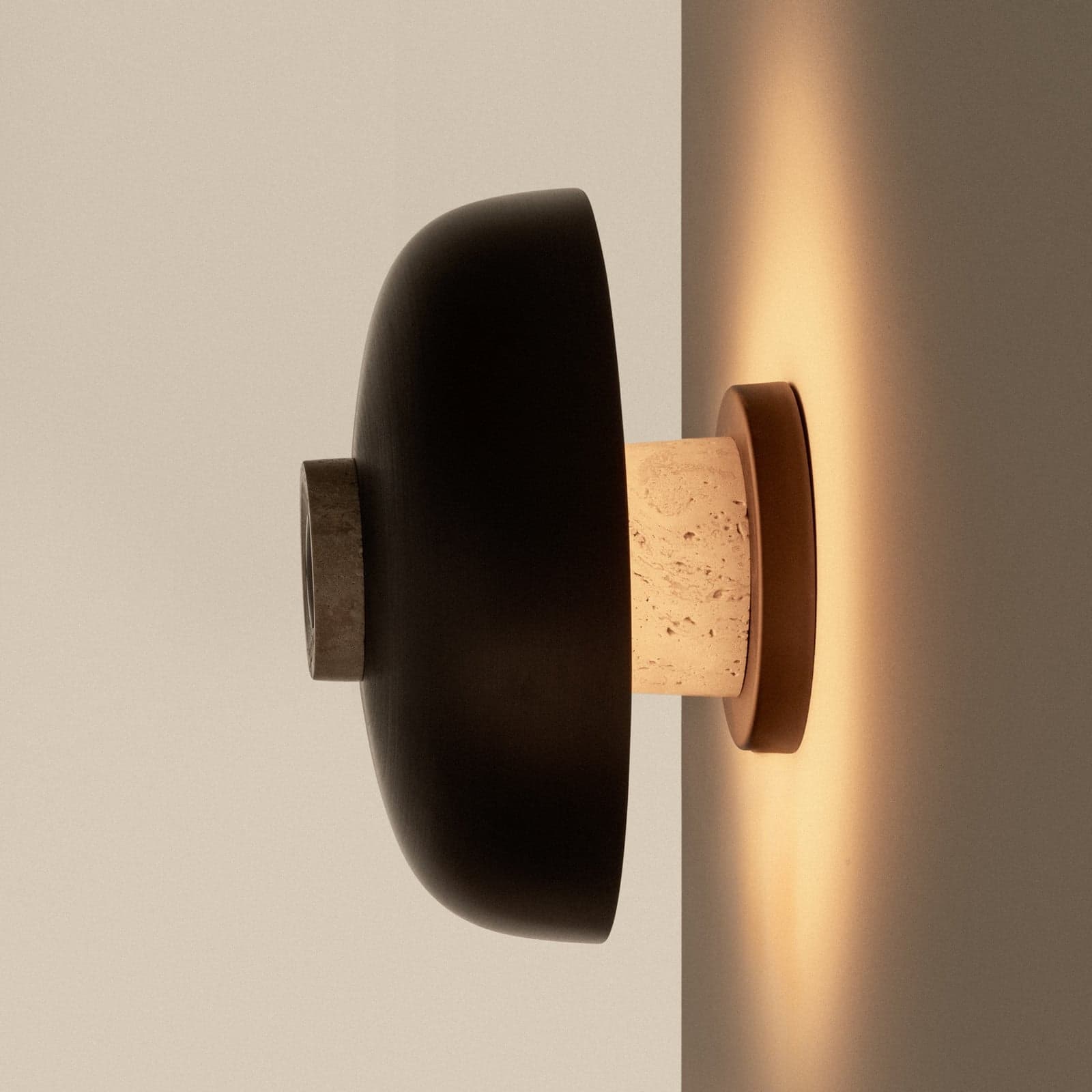Reverse LED-vegglampe sand/bronse, Ø24 cm, dimmer med dimmerhjul – Audo Audo Copenhagen - Stue - Design - Aluminium - Med skjerm