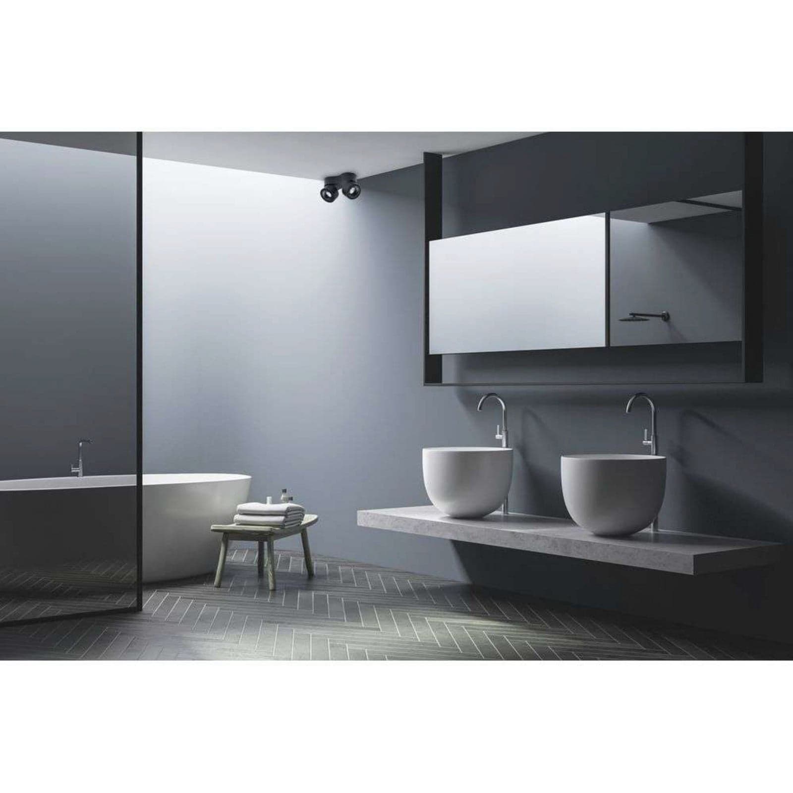 Easy Triple W3100 LED-taklampe, hvit, med kabelhull – Antidark - Stue - Aluminium