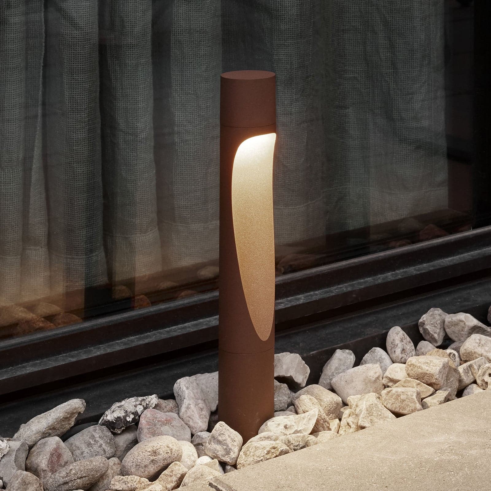 Flindt Garden Hage Lampe Short LED 2700K w/Base Corten - Louis Poulsen - Design - Aluminium - Med en lyskilde