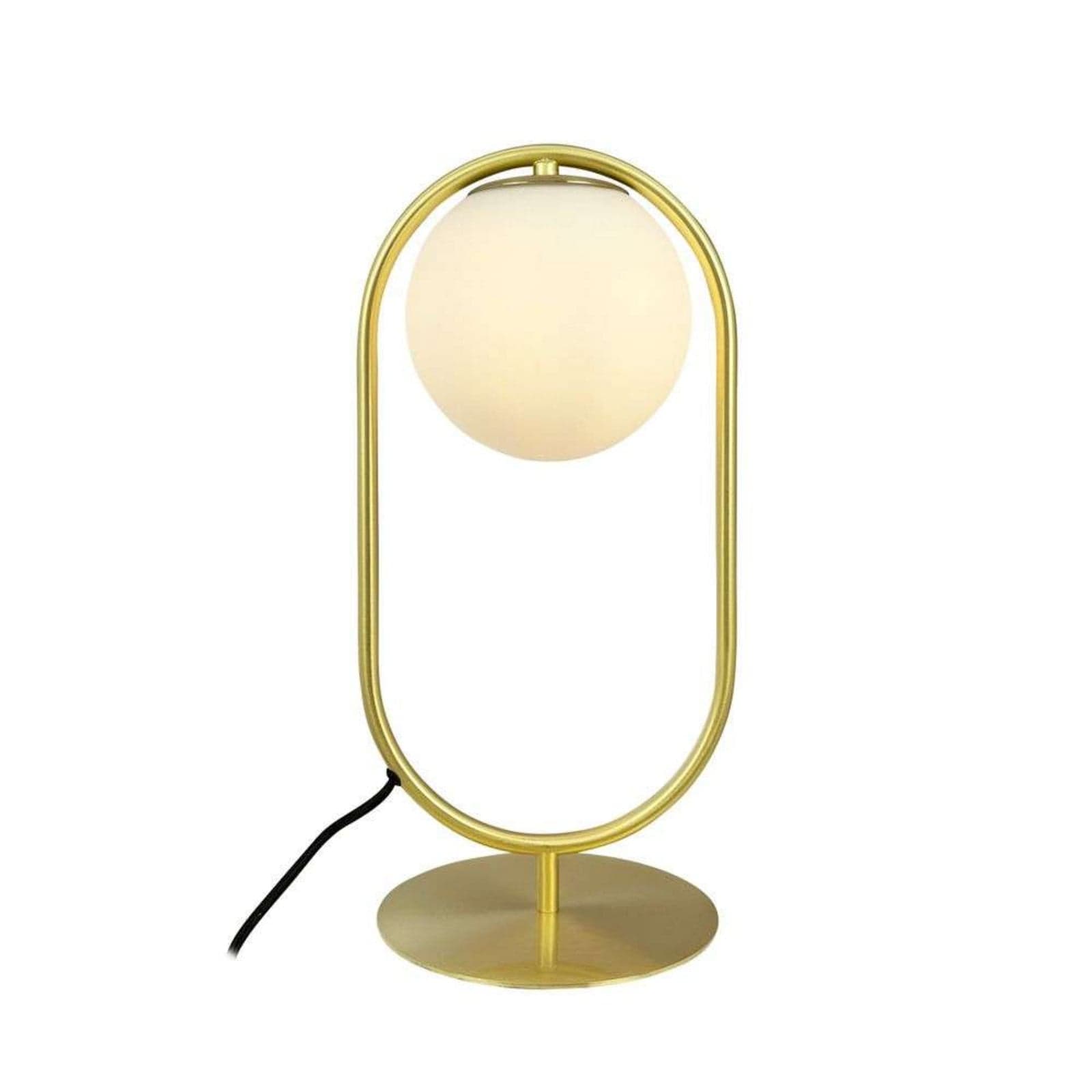 Reims bordlampe, messing/hvit - Dyberg Larsen - Stue - Skandinavisk - Med en lyskilde