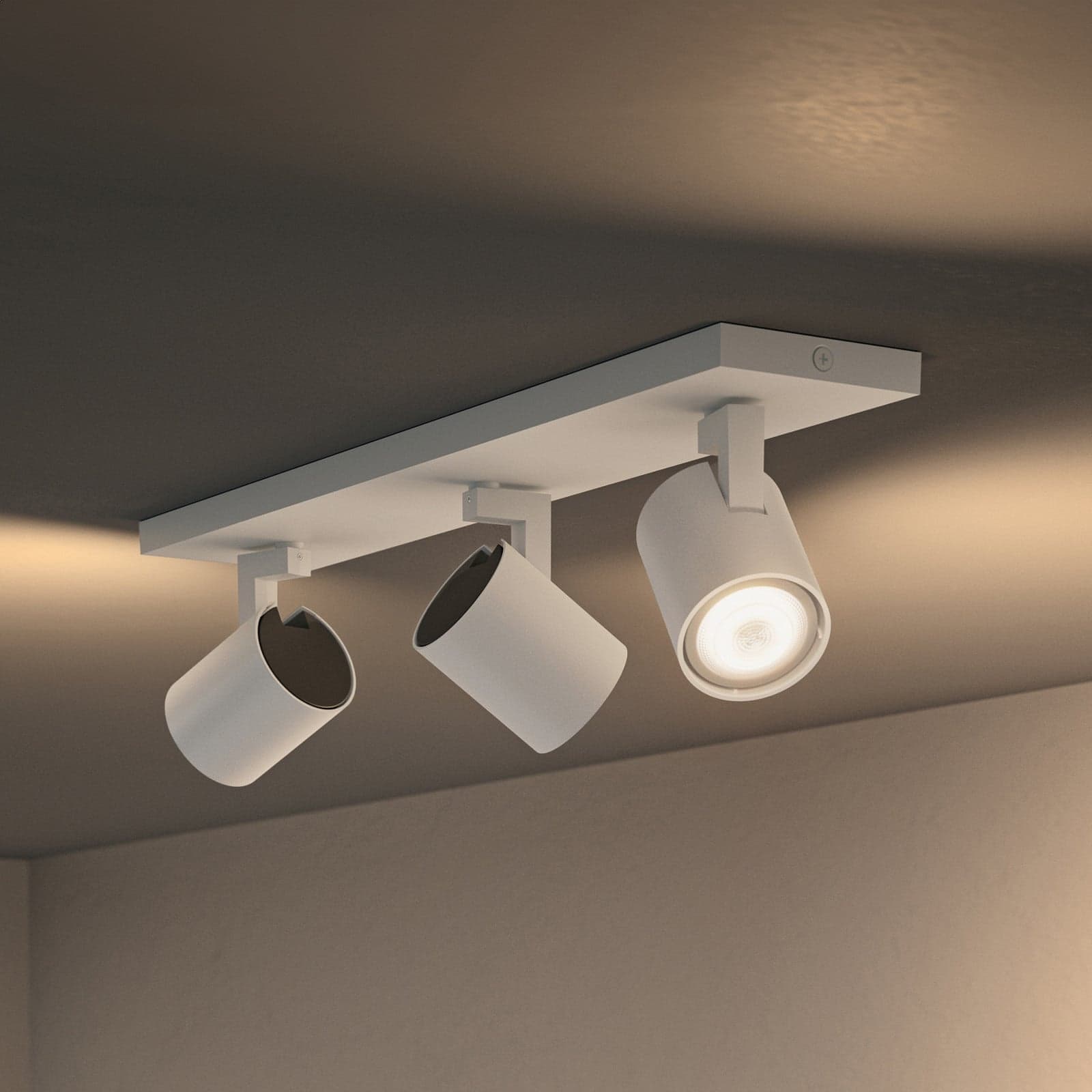 Runner LED-spot, 3 lyskilder, dimmerbryter, hvit - Philips Hue Philips Hue Runner - Stue - Moderne - Aluminium - Med flere lyskilder