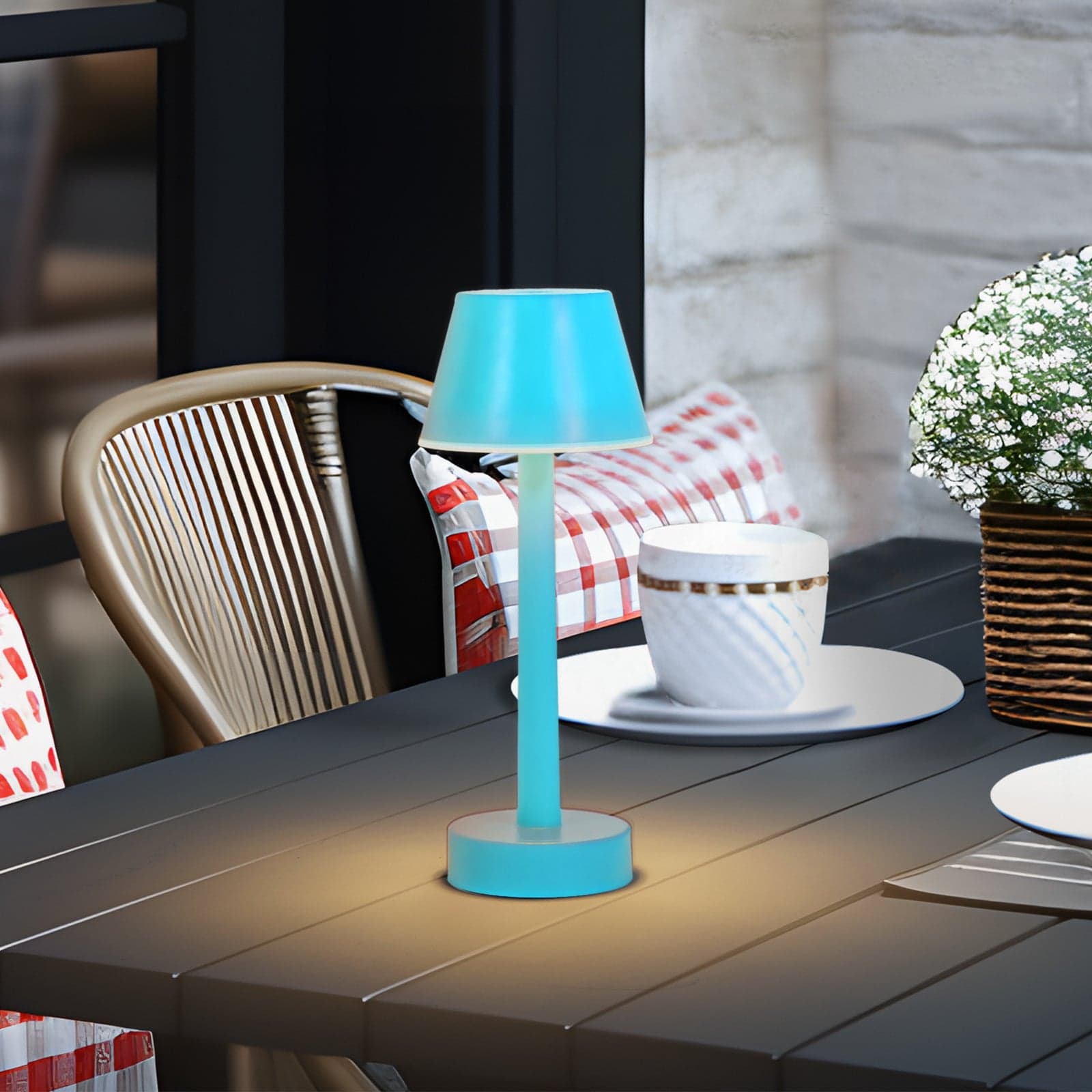 Gaja LED Portable Bordlampe IP44 RGBW Blå - Lindby - Balkong - Moderne - Plast - Med en lyskilde