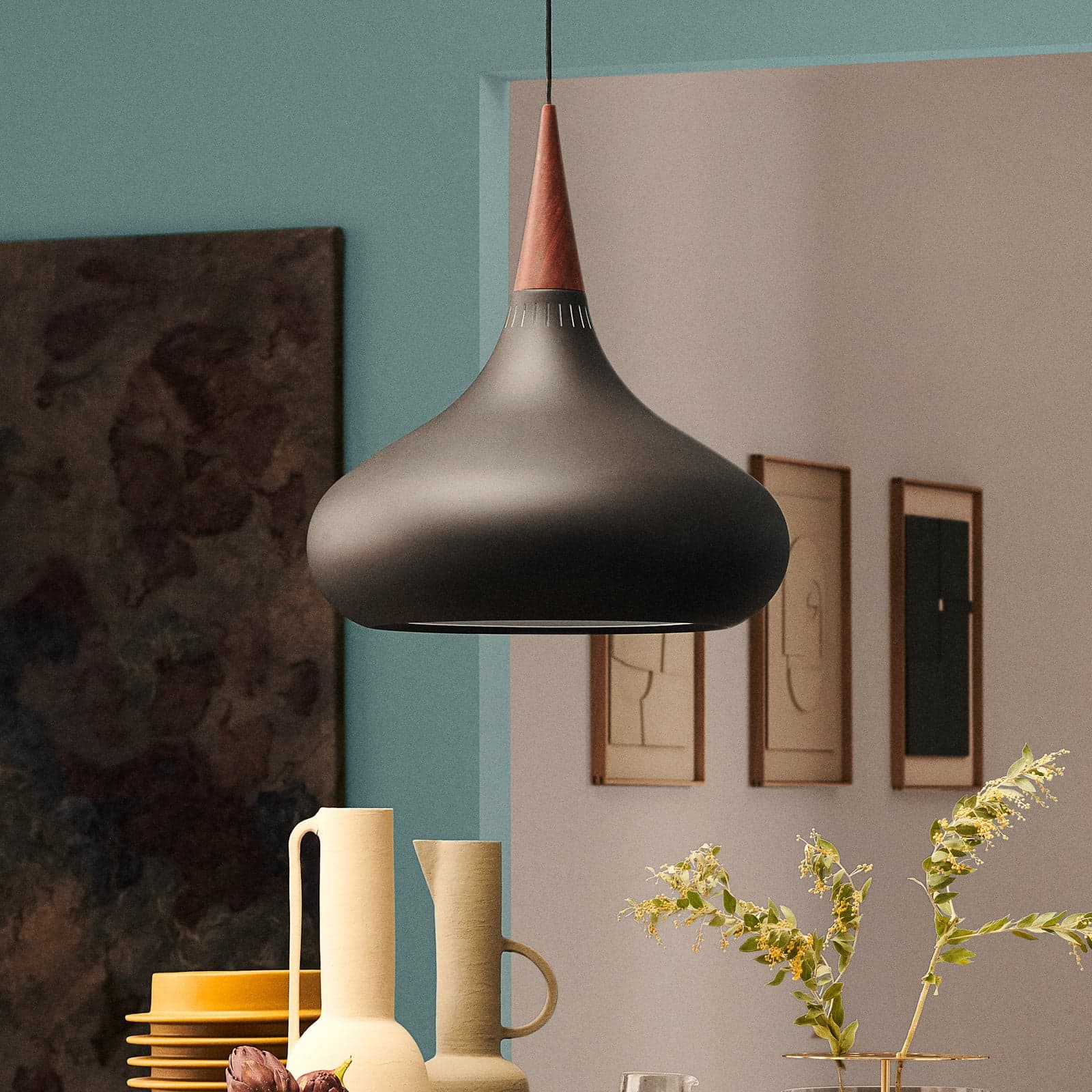 Orient Schwarz P1 pendellampe 3 m kabel – FRITZ HANSEN Orient P1 - Stue - Design - Metall - Med en lyskilde