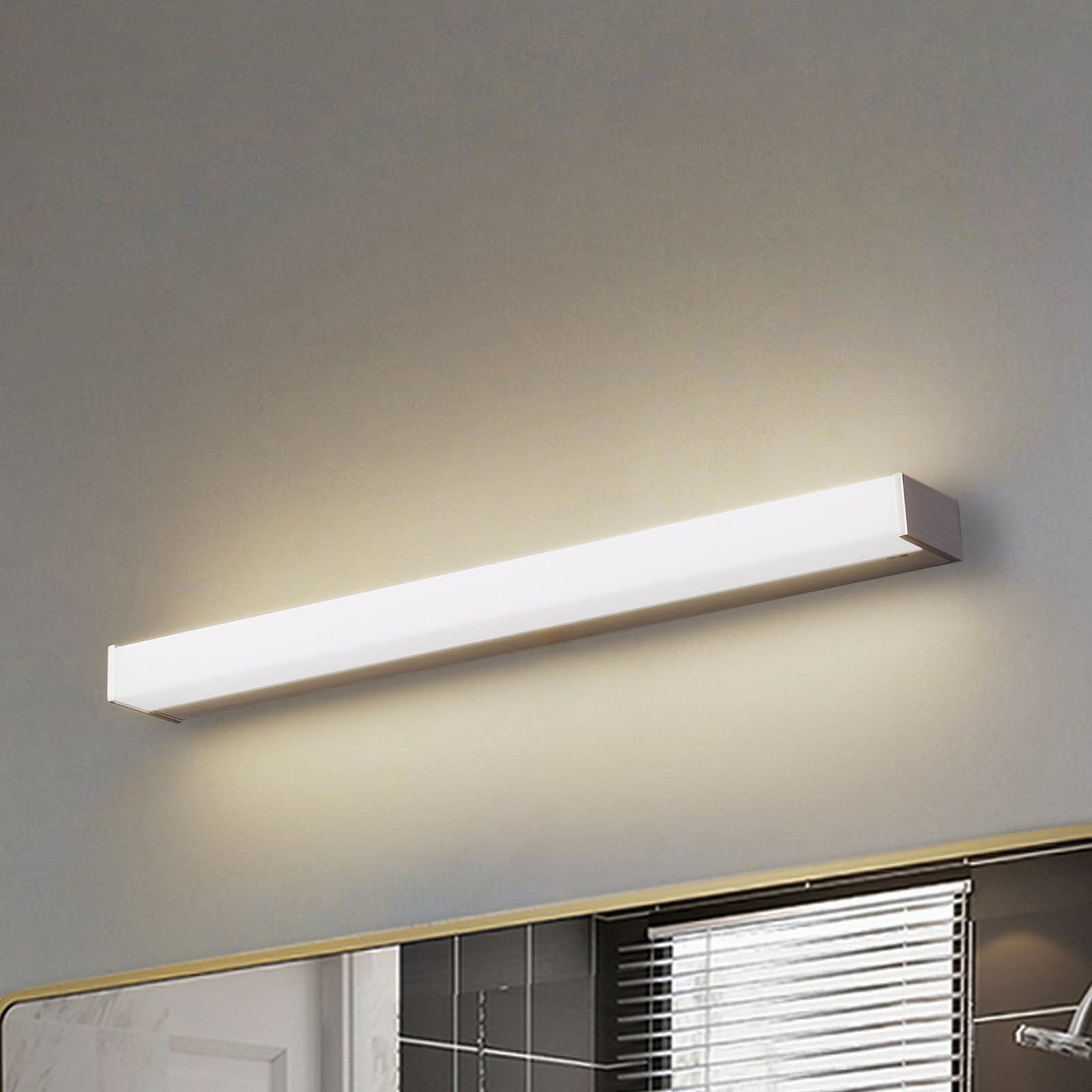Philippa LED-vegglampe 59 cm, aluminium – Lindby - Bad - Moderne - Kantet