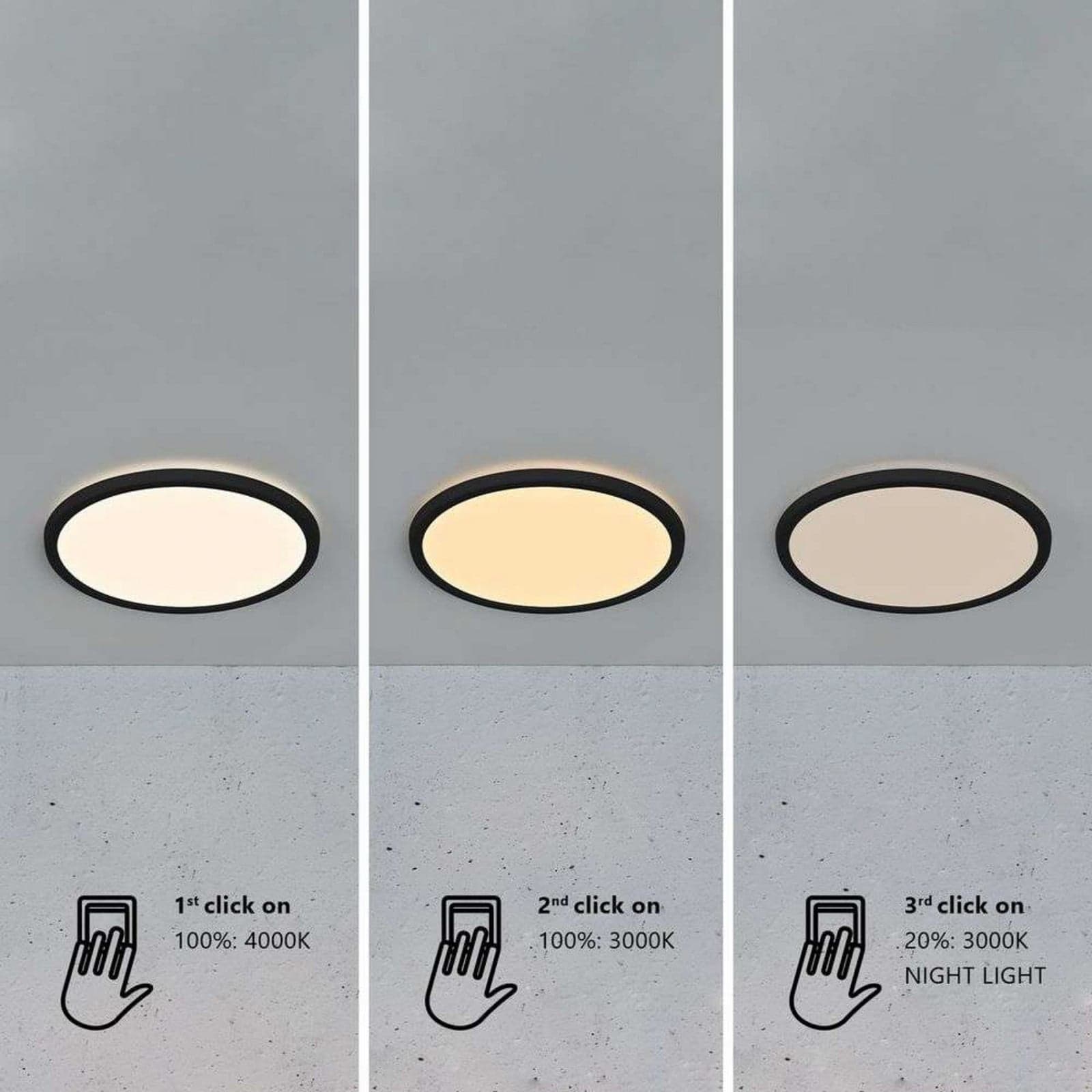 Oja 42 LED-taklampe, IP54, svart – Nordlux - Stue - Moderne - Plast - Rund