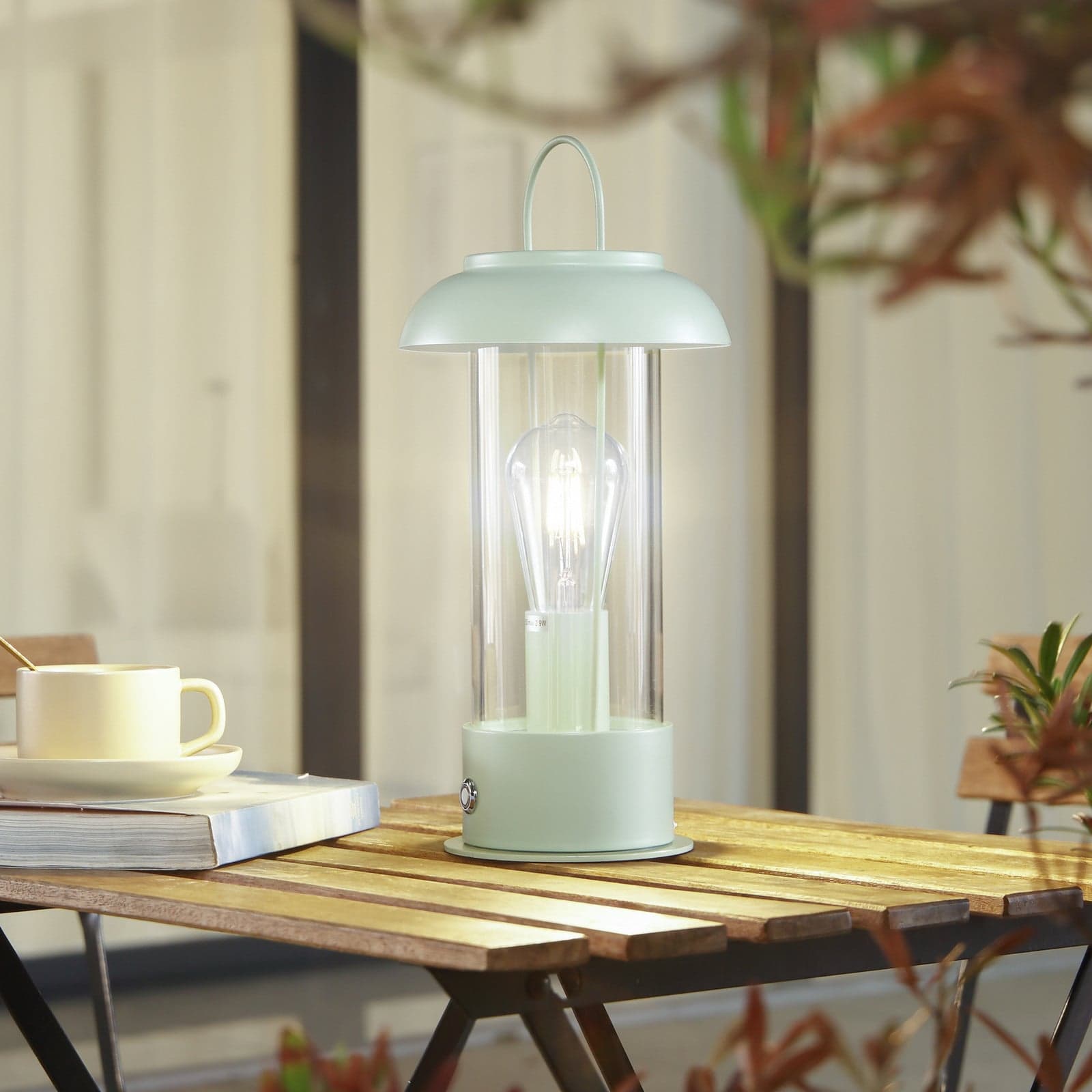 Yvette Portable bordlampe IP44 Green – Lindby - Terrasse - Moderne - Metall - Med en lyskilde