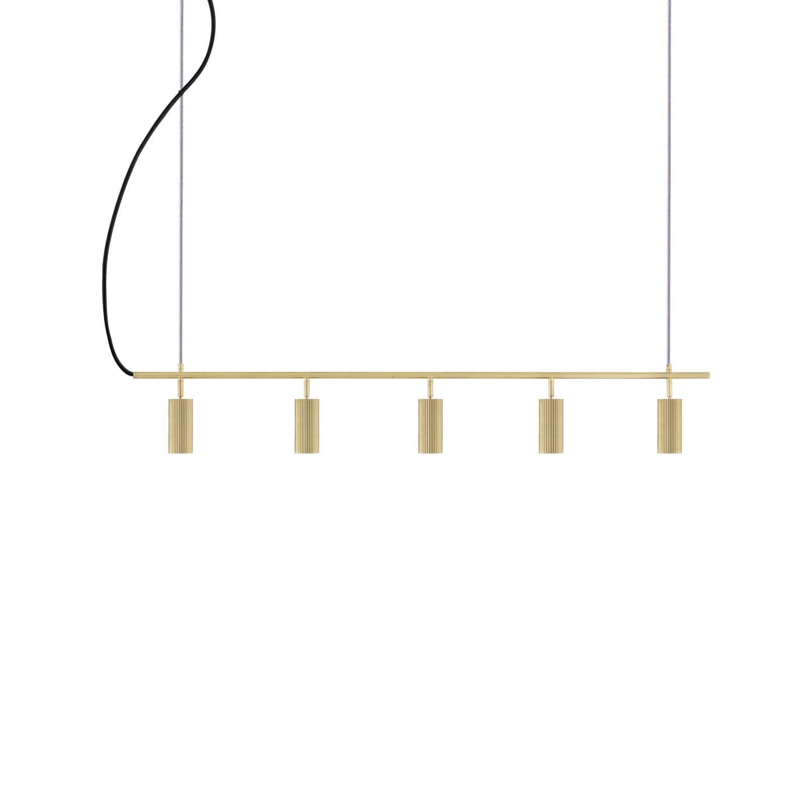 Hubble 5 pendellampe i messing, lengde 130 cm – Globen Lighting - Spisestue - Skandinavisk - Aluminium - Med flere lyskilder