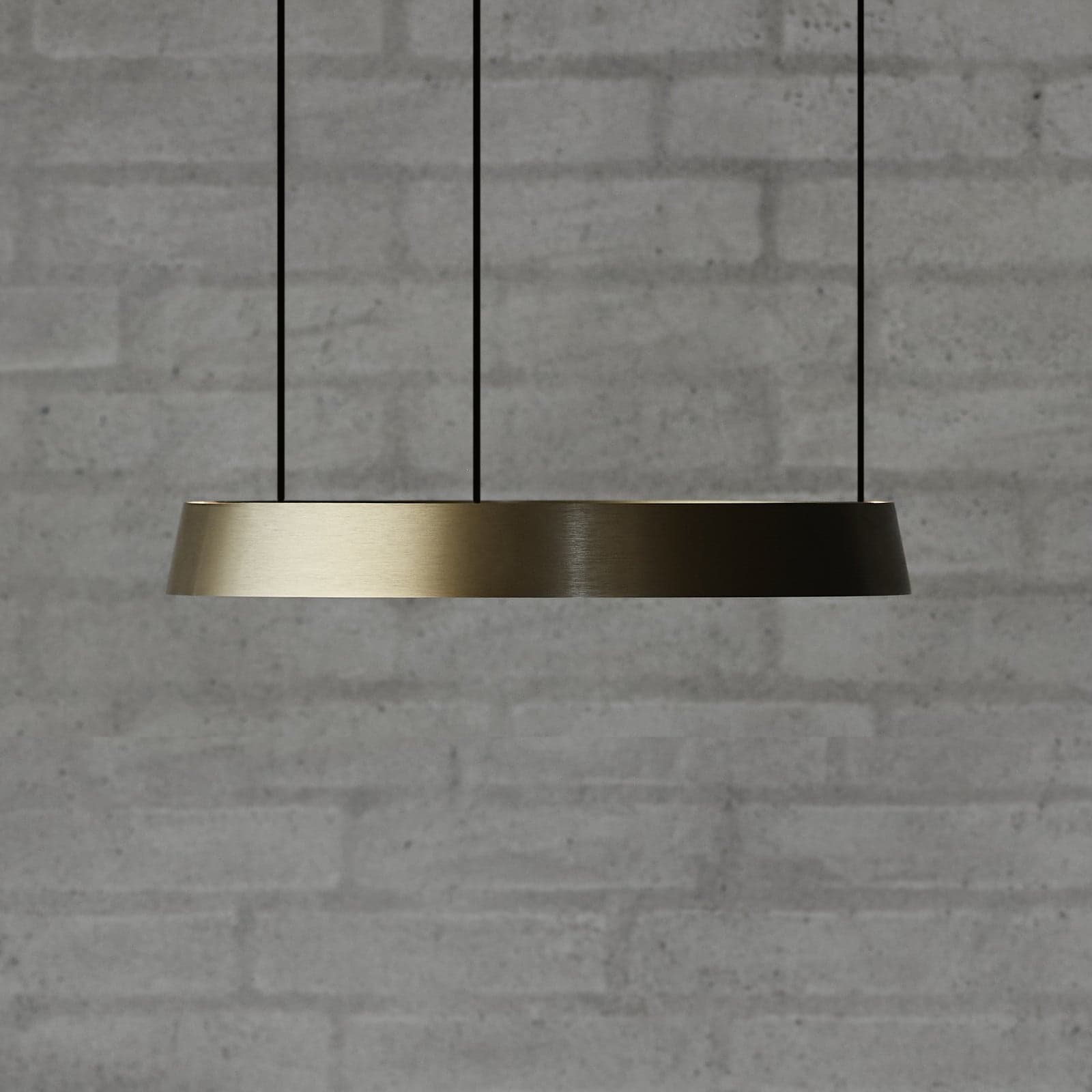 Edge Round LED-hengelampe i messing, Ø40 cm, Smart - Light-Point - Stue - Design - Aluminium - Med flere lyskilder