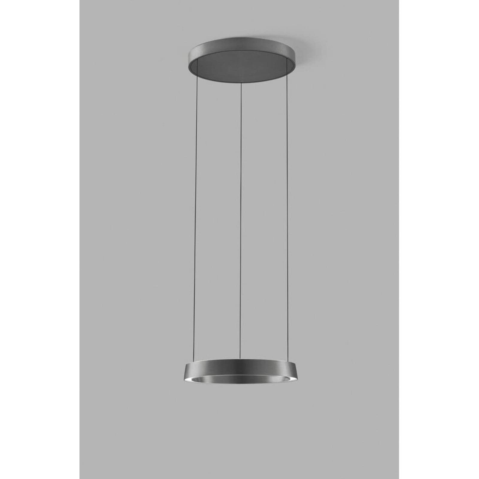 Edge Round LED-hengelampe, titan, Ø40 cm, Smart - Light-Point - Stue - Design - Aluminium - Ring