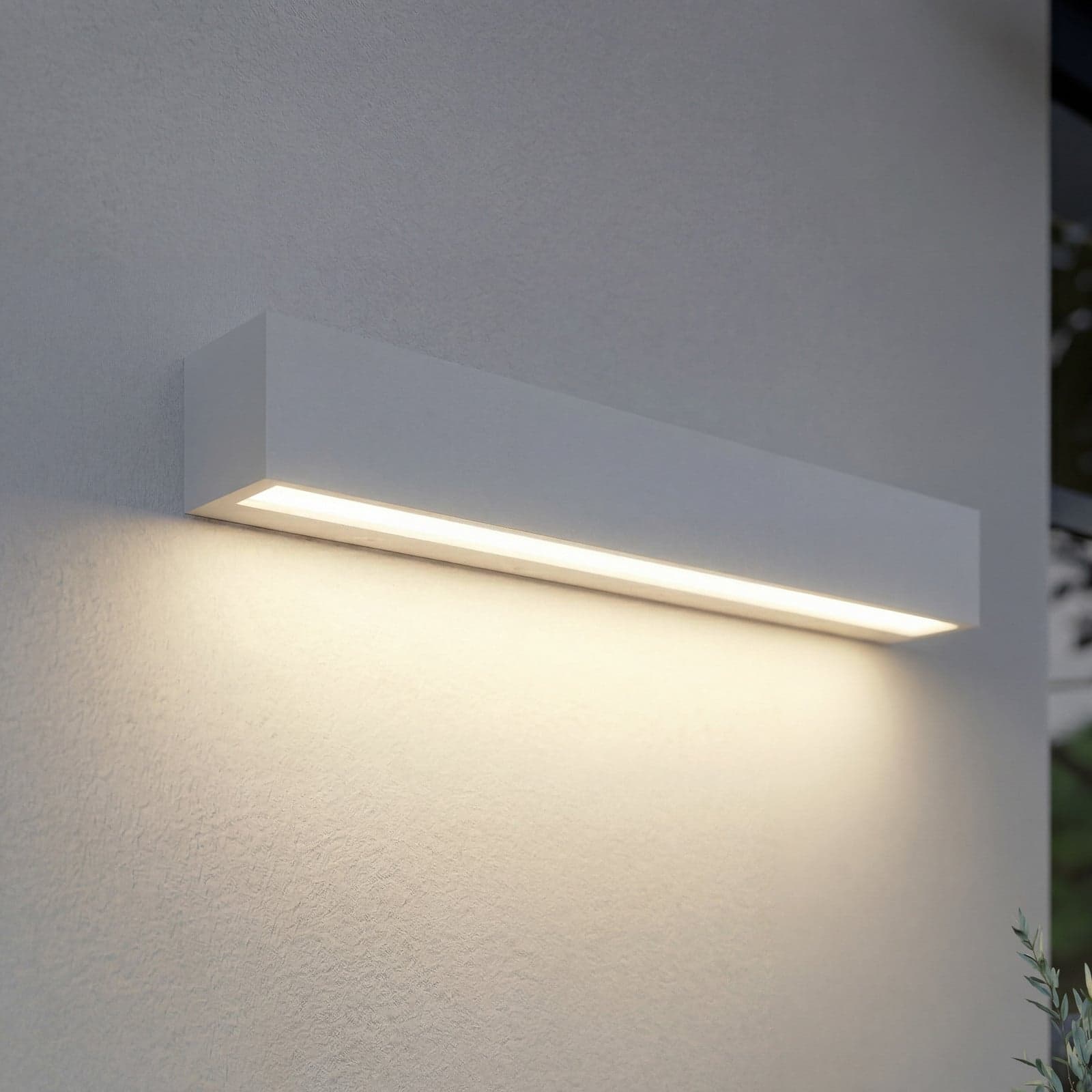 Lengo utendørs LED-vegglampe, 50 cm, hvit, nedadrettet lys, 3000 K – Lucande - Moderne - Aluminium - Kantet