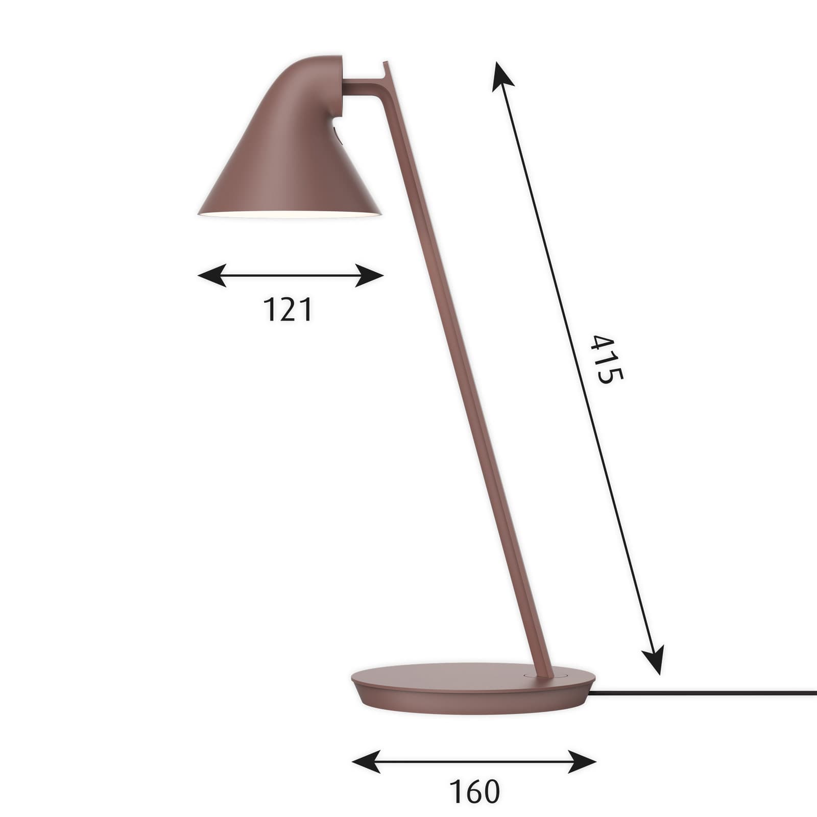 NJP Mini Bordlampe Rosebrown - Louis Poulsen - Stue - Design - Metall - Med skjerm