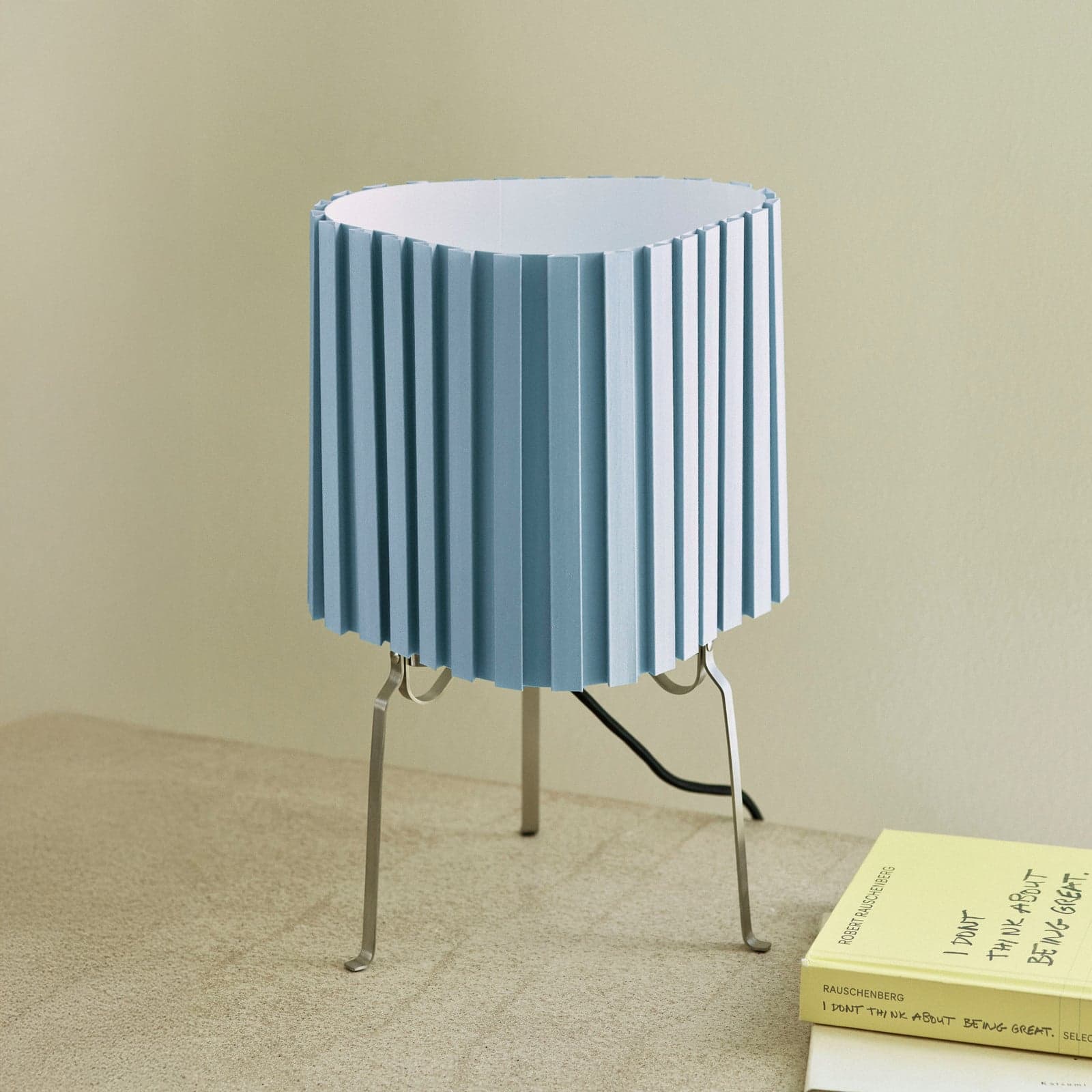 Canelé bordlampe, lyseblå, høyde 37 cm, E14, tekstil – HAY - Stue - Design - Stoff / Tekstil - Med skjerm
