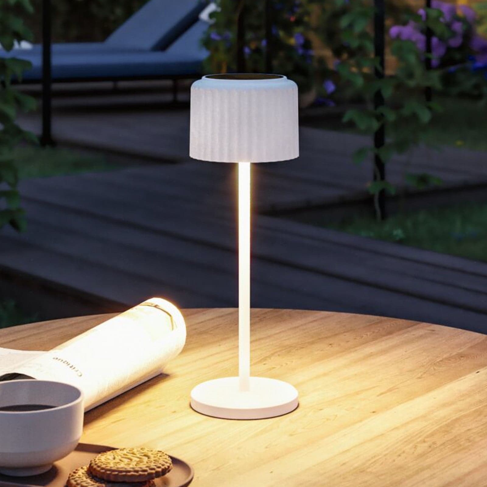 Else Solar LED-batteridrevet bordlampe, hvit, IP44 - Paulmann - Stue - Moderne - Aluminium - Med en lyskilde