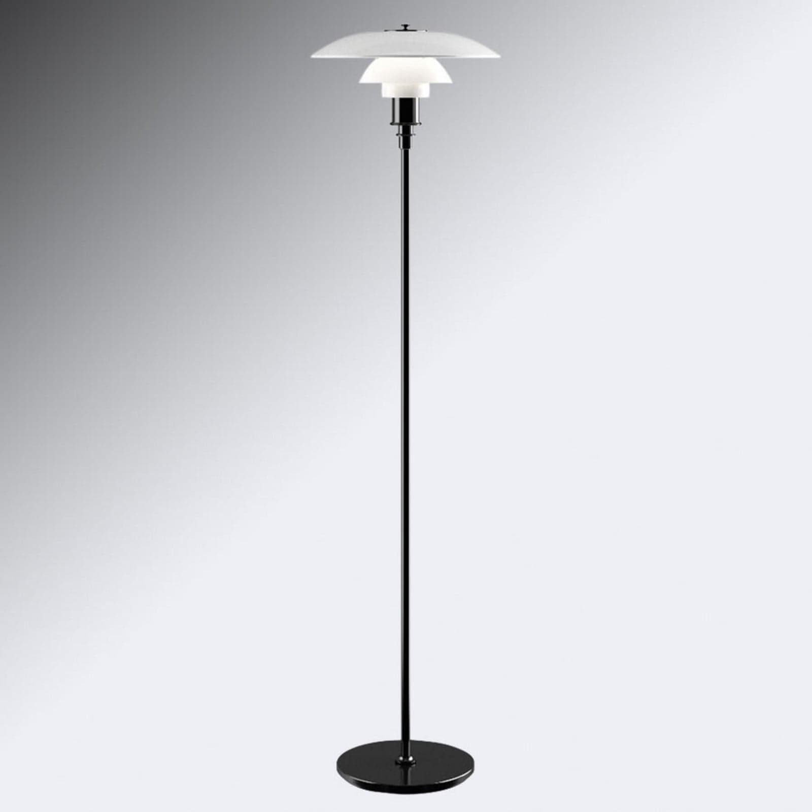 PH 3½-2½ Gulvlampe Svart Metallisert - Louis Poulsen PH 3 1/2-2 1/2 - Stue - Design - Glass - Med skjerm